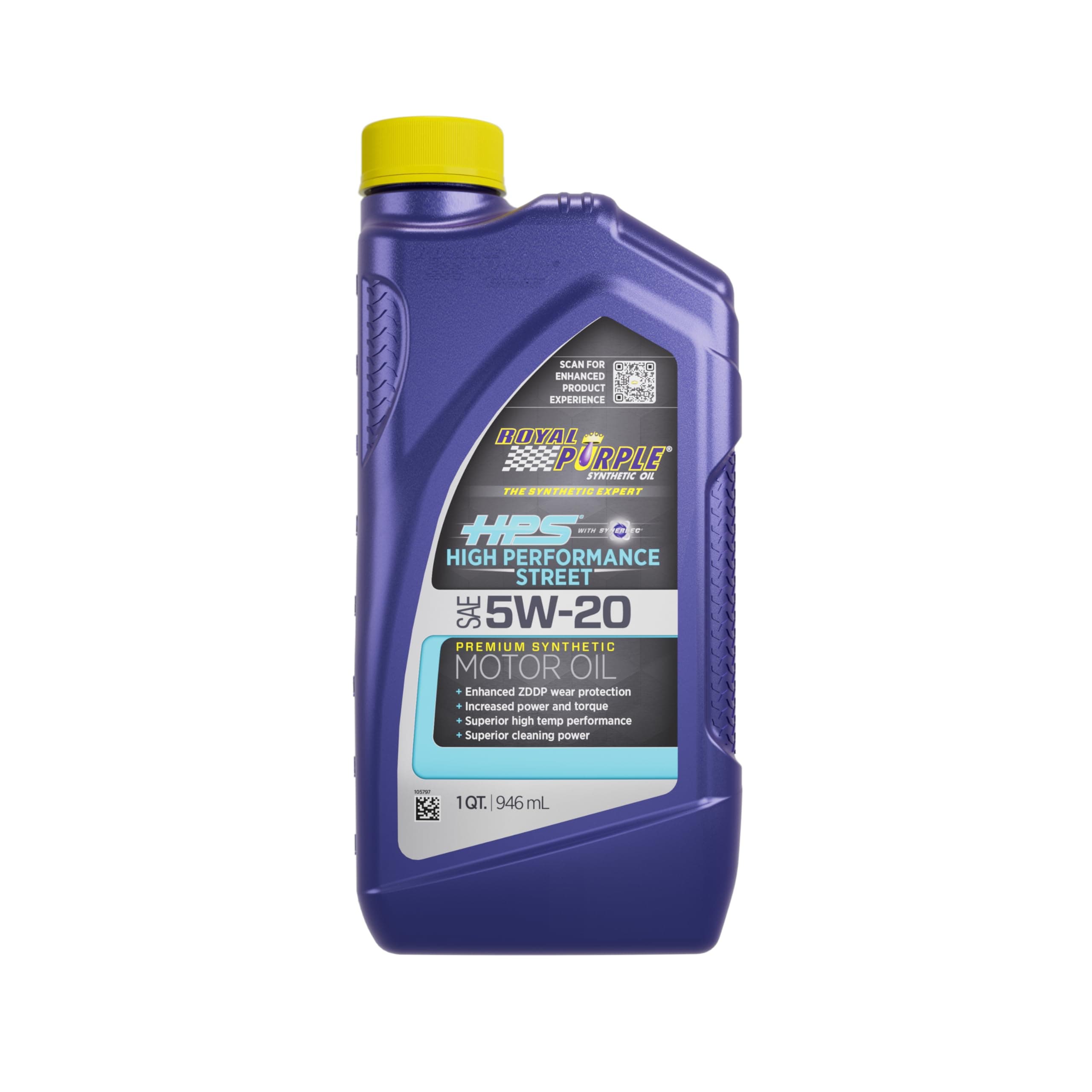 31520 HPS 5W-20 High Performance Street Synthetic Motor Oil with Synerlec - 1 Quart Bottle