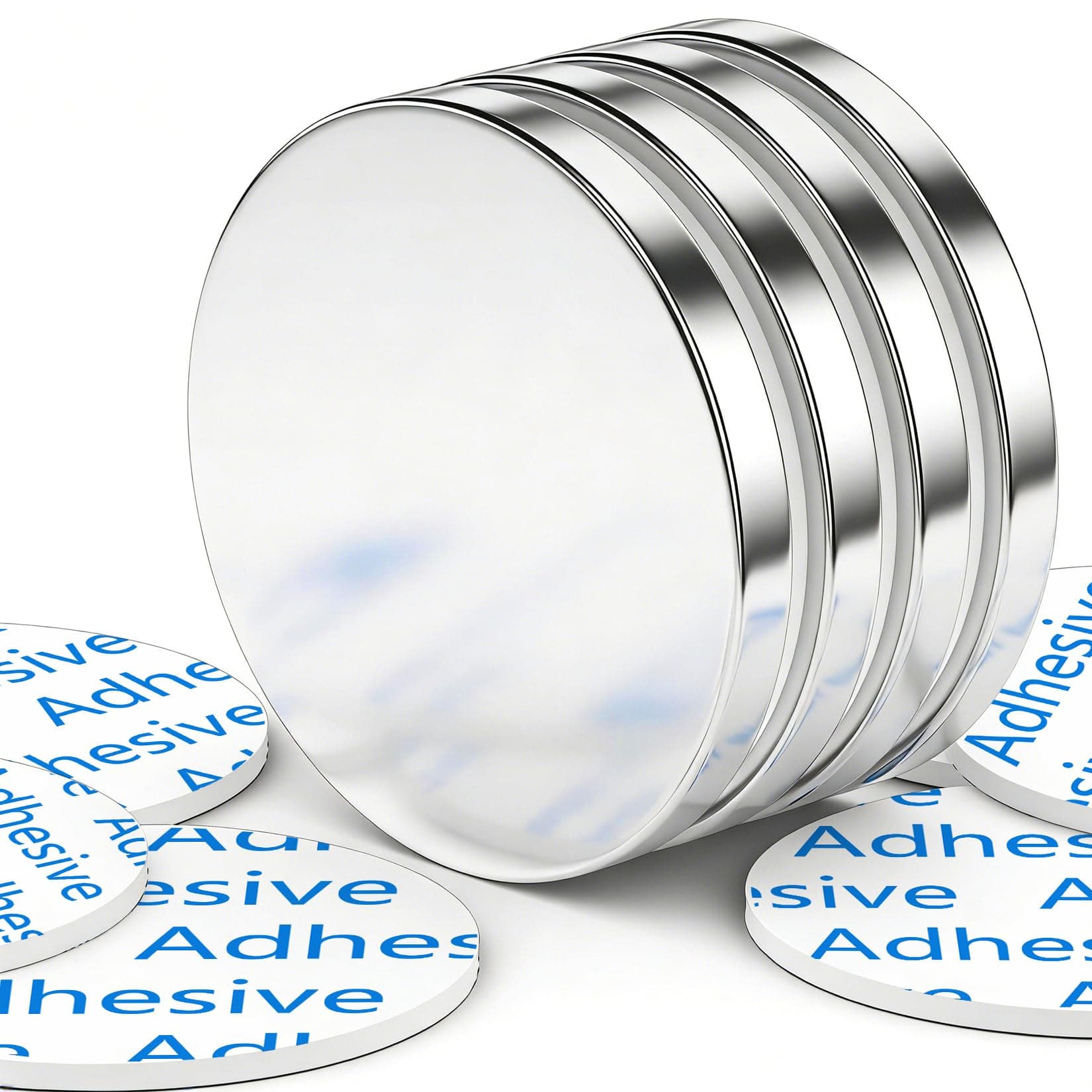 FINDMAG 4 Pack Magnets, Neodymium Magnets, Strong Magnet with Double-Sided Adhesive, Permanent Rare Earth Fridge Magnet for Whiteboards, Building, Tools