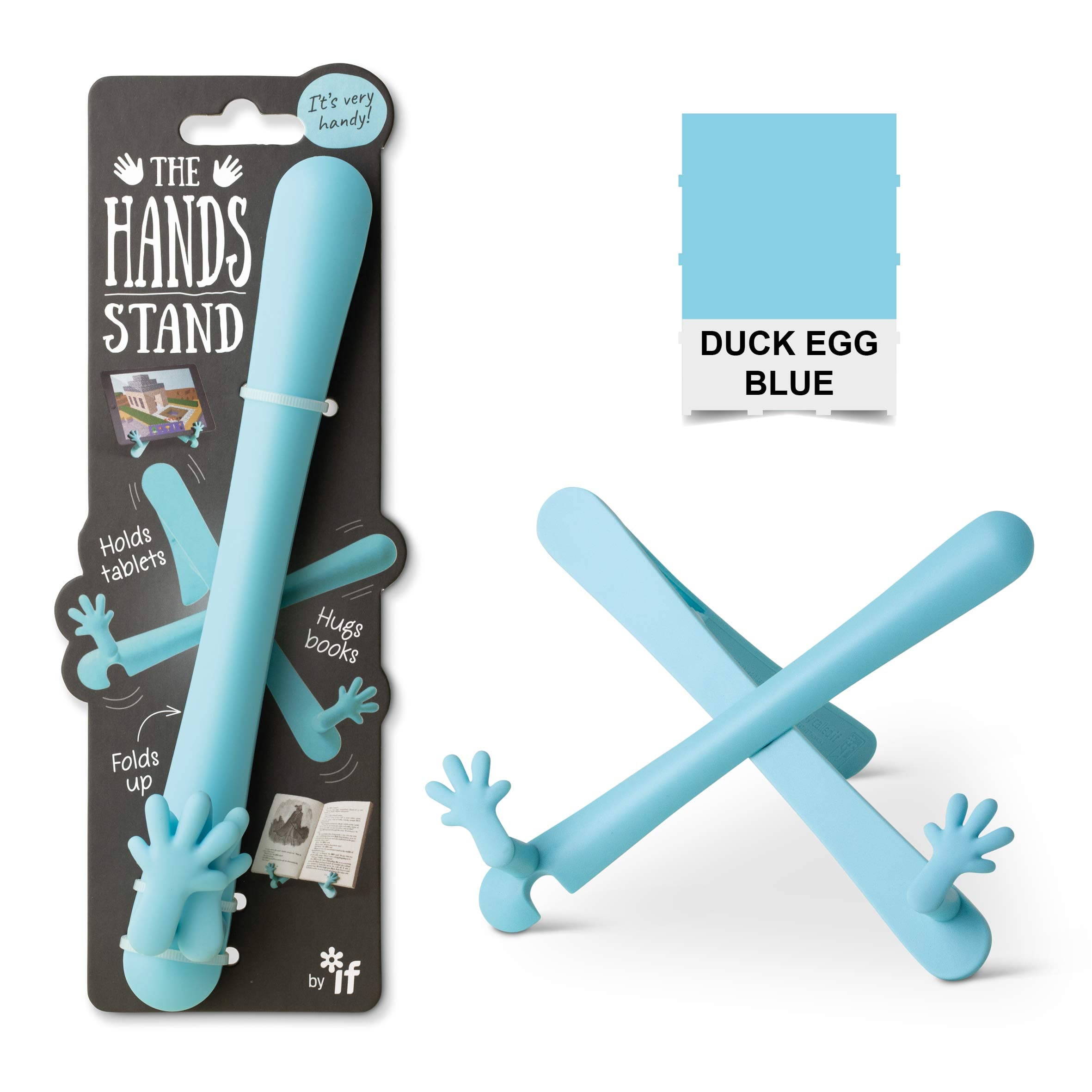 IF The Hands Stand, Hands Free Reading Tablet & Book Holder - Duck Egg Blue