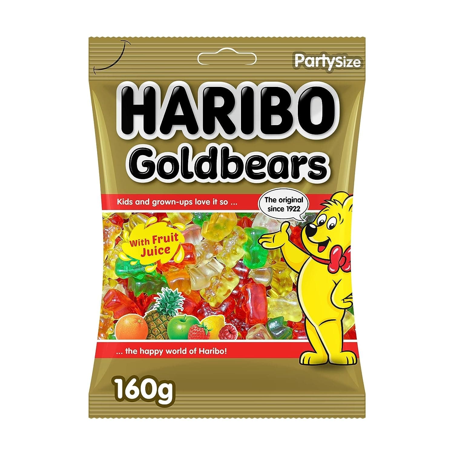 Haribo, Goldbears Gummy Candy with Fruit Juice,160 grams