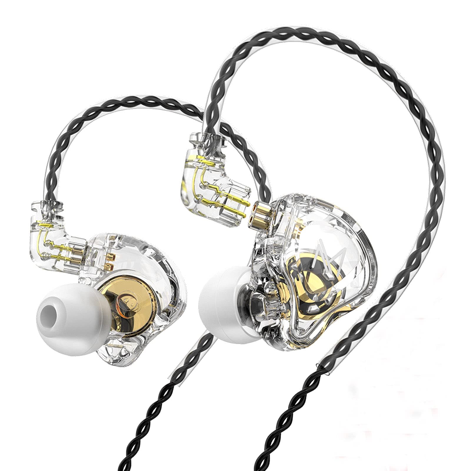 FEDAI TRN MT1 in-Ear Earphone Headphones, HiFi Earbud with 10mm Composite Magnetic Dynamic Driver, Detachable C Pin 0.75MM Cable (Transparent)