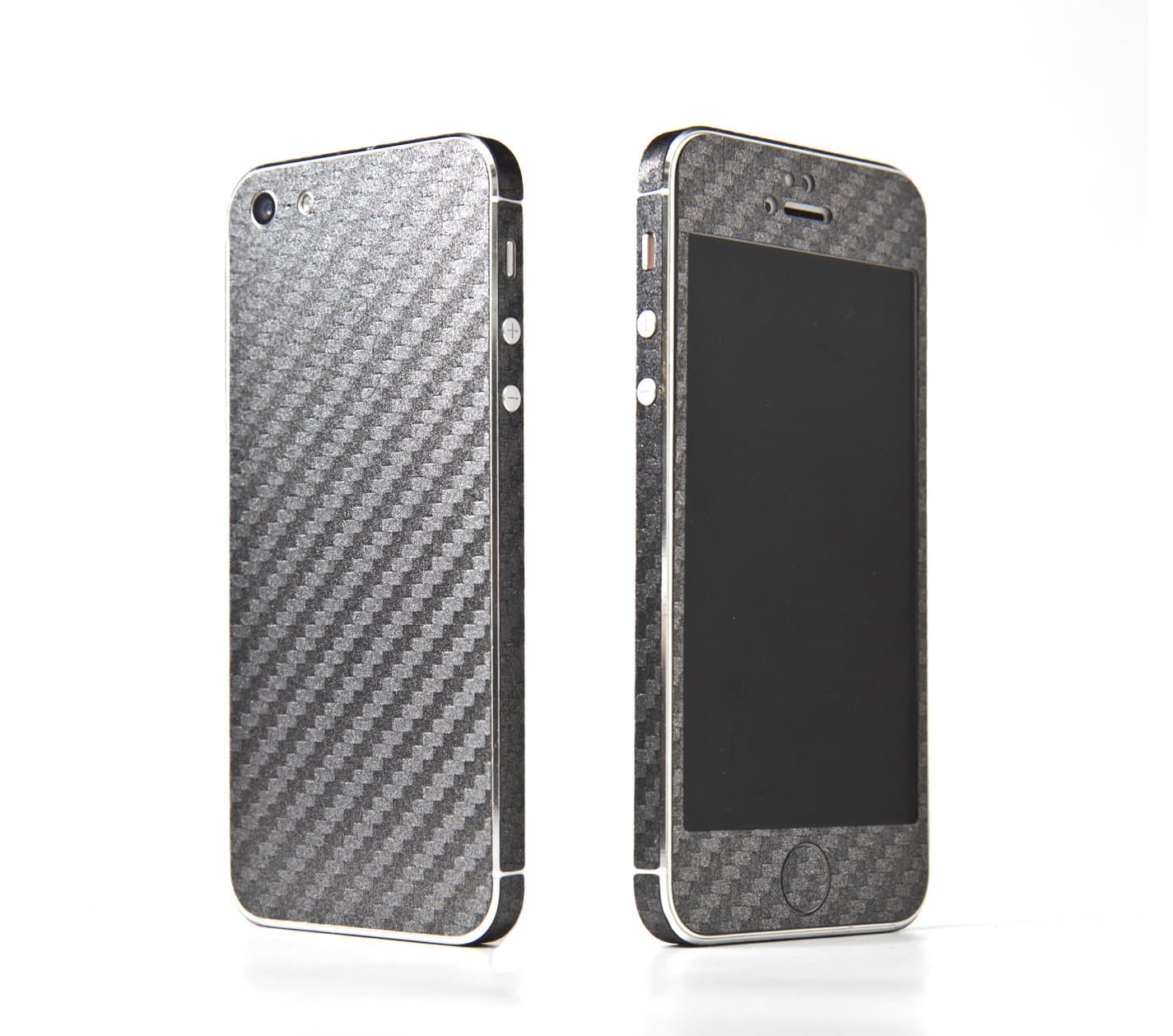 CASENCOVER Vinyl Skin with Screen Protector for iPhone 5/5s - Graphite Carbon
