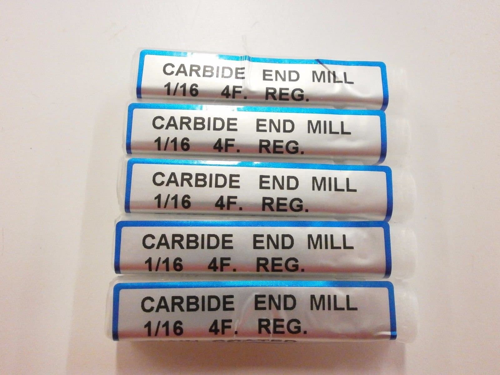 5pc) 1/16" YG1 Generic Solid Carbide End Mill TiAlN Coated .062 YG-1 4 Flute Endmill