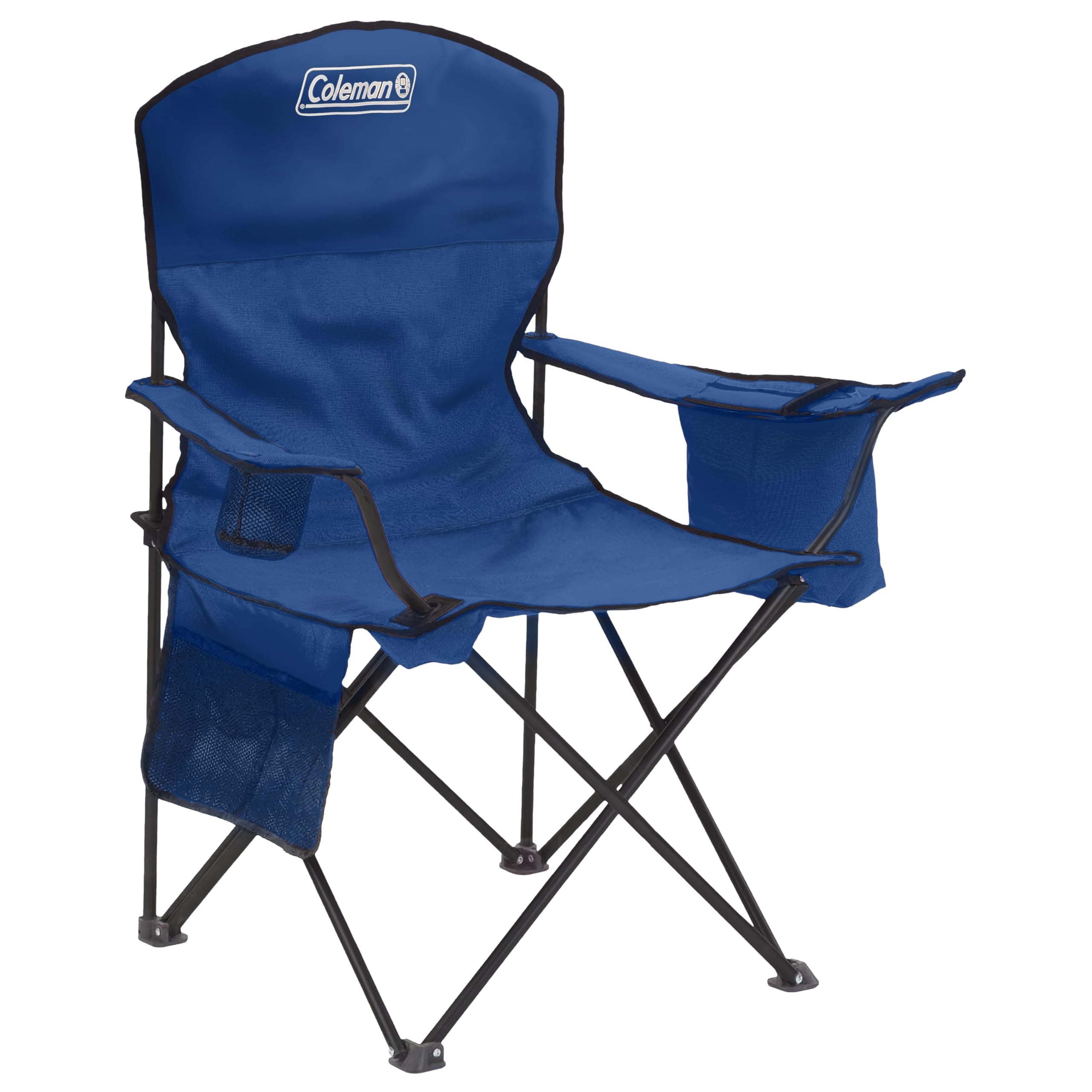 Quad Camping Chair With 4 Can Cooler, Blue