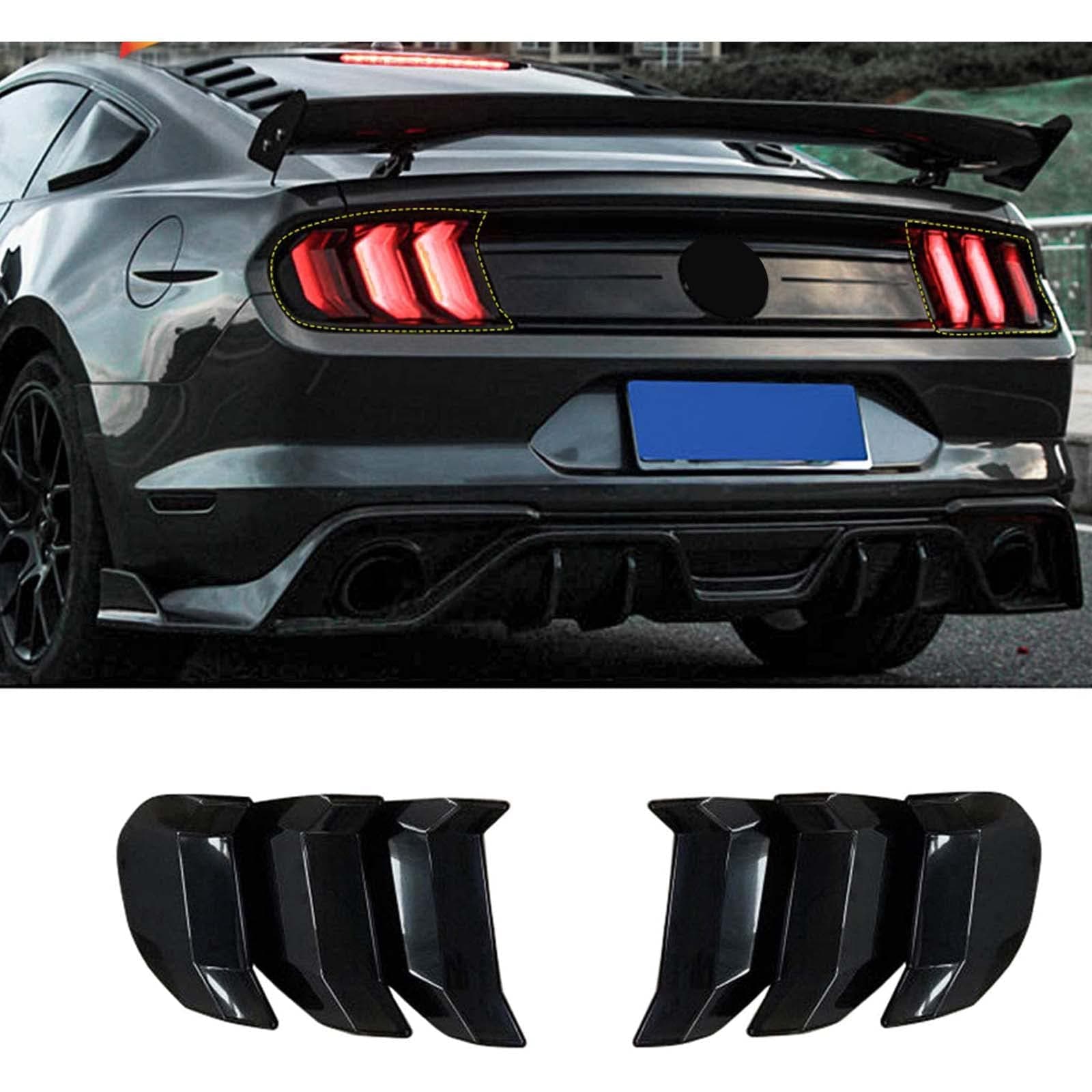 RT-TCZ Tail Light Lamp Cover Guard Trim Frame Bezels Decoration Accessories for Ford Mustang 2018 2019 2020 (Black)