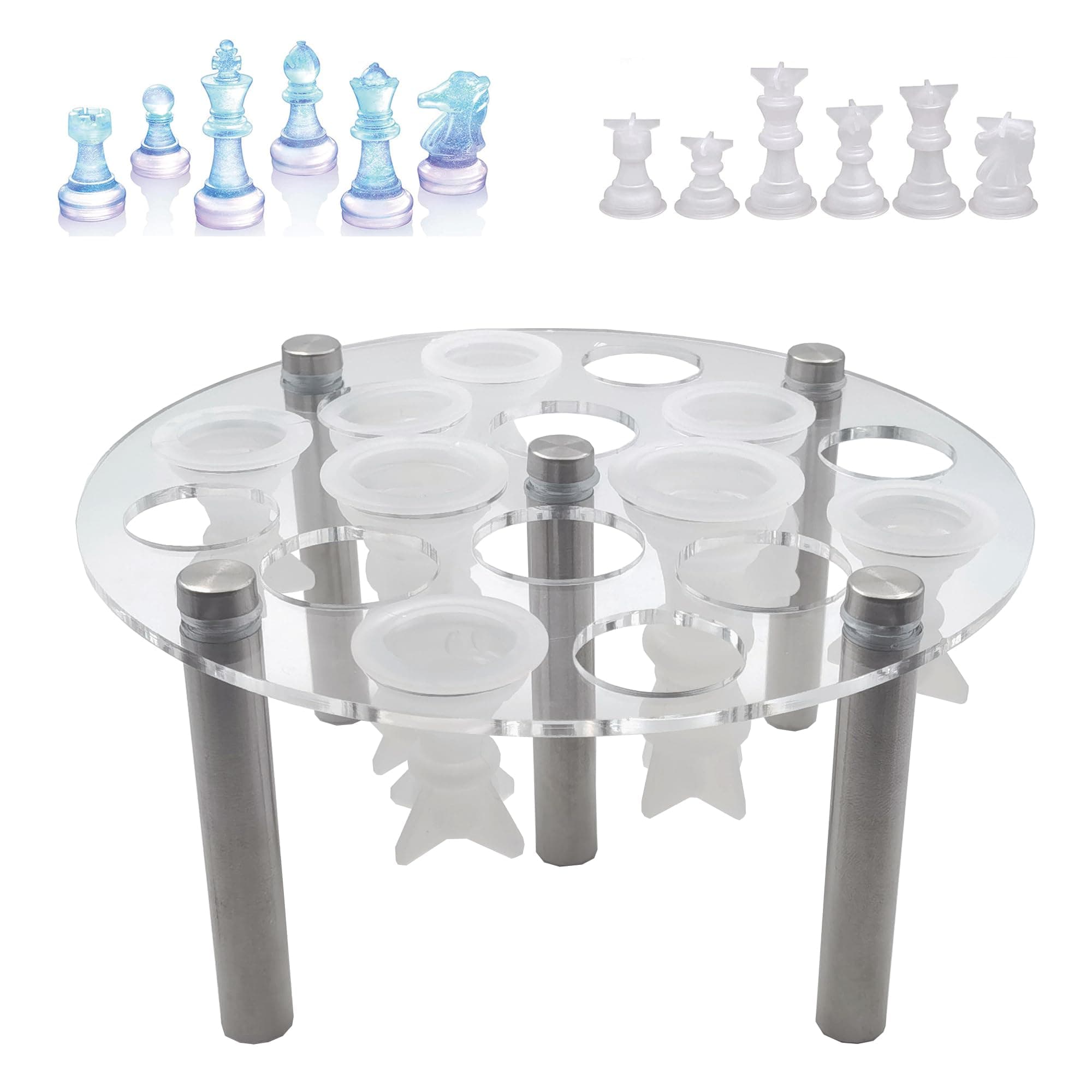 - Chess Piece Holder,for DIY Resin Chess Mold Holder,Silicone Mold Accessory Set for Making Game Kits 6 x 3 x 6 inches