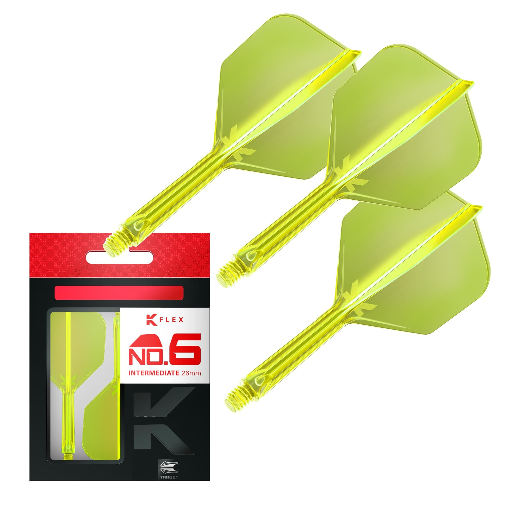 Target Darts K Flex Integrated Dart Flight and Shaft, No.6 | 3-Pack K-Flex - No. 6, Kflex Precision-Molded 2-in-1 Dart Flights and Dart Shaft | Professional Dart Accessories