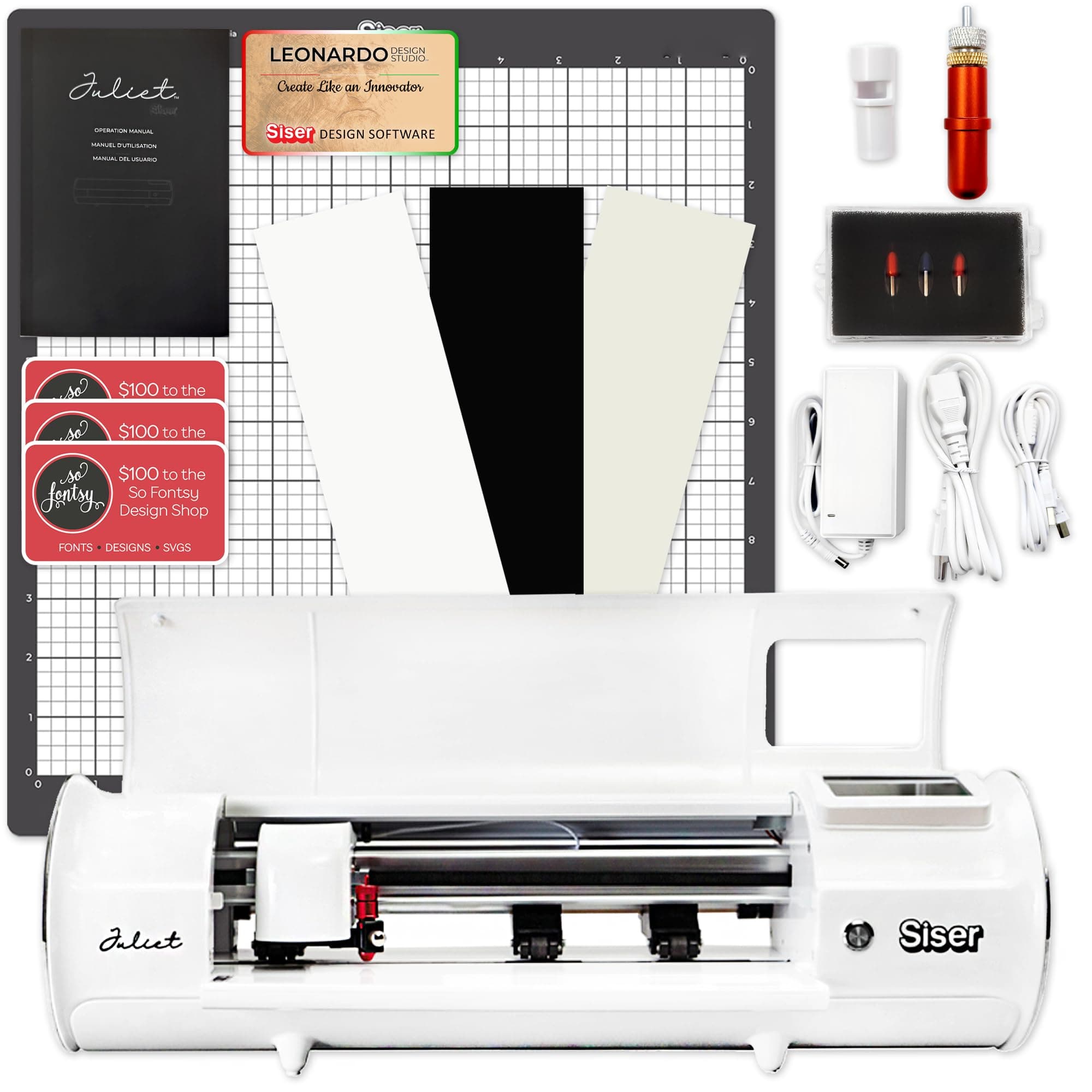 Siser Juliet Professional Vinyl Cutter Machine Bundle with Design Software & Designs