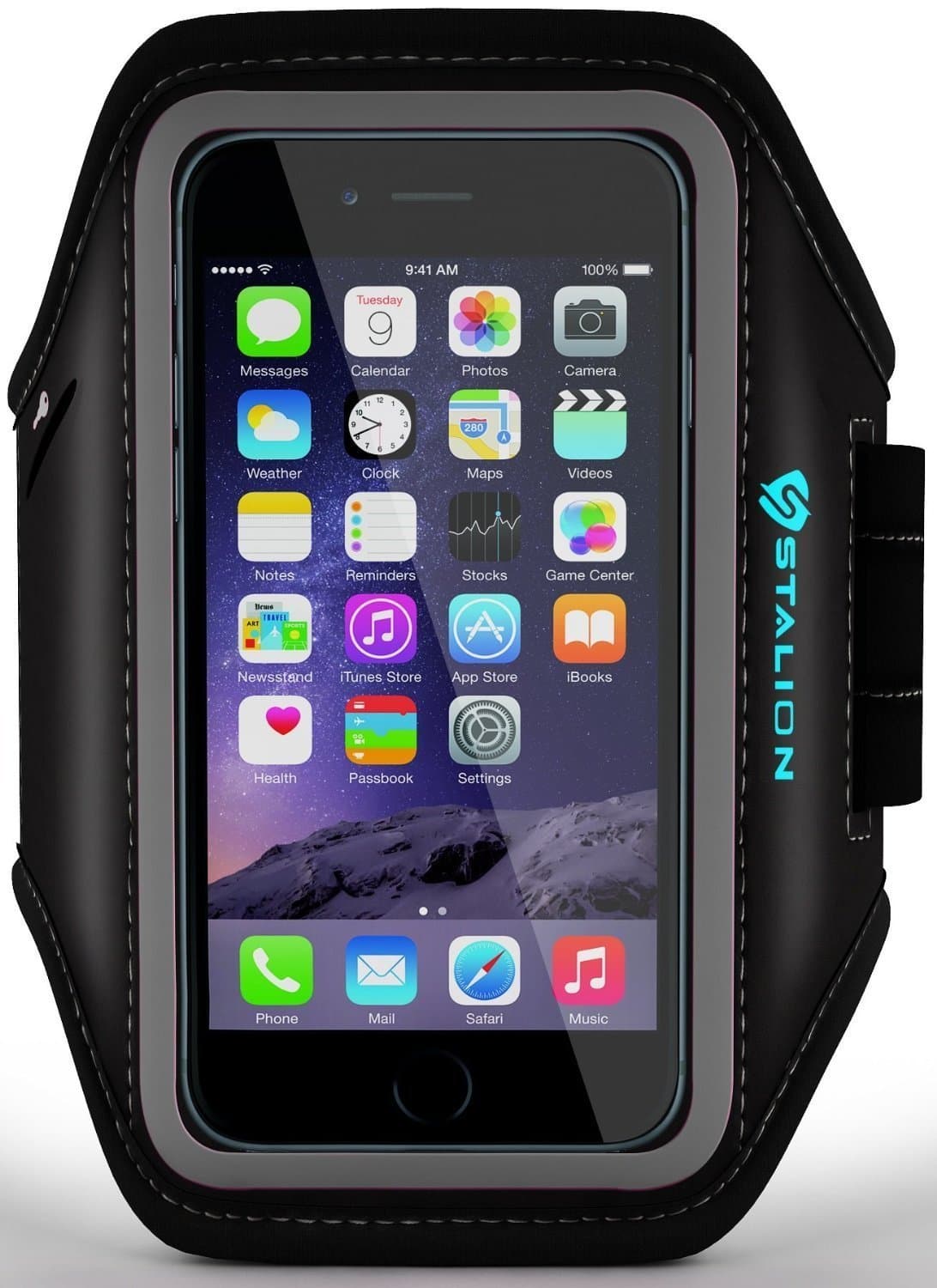 iPod Touch Armband: Stalion® Sports Running & Exercise Gym Sportband (Jet Black) Water Resistant + Sweat Proof (for Apple iPod Touch 5th & 6th Gen)