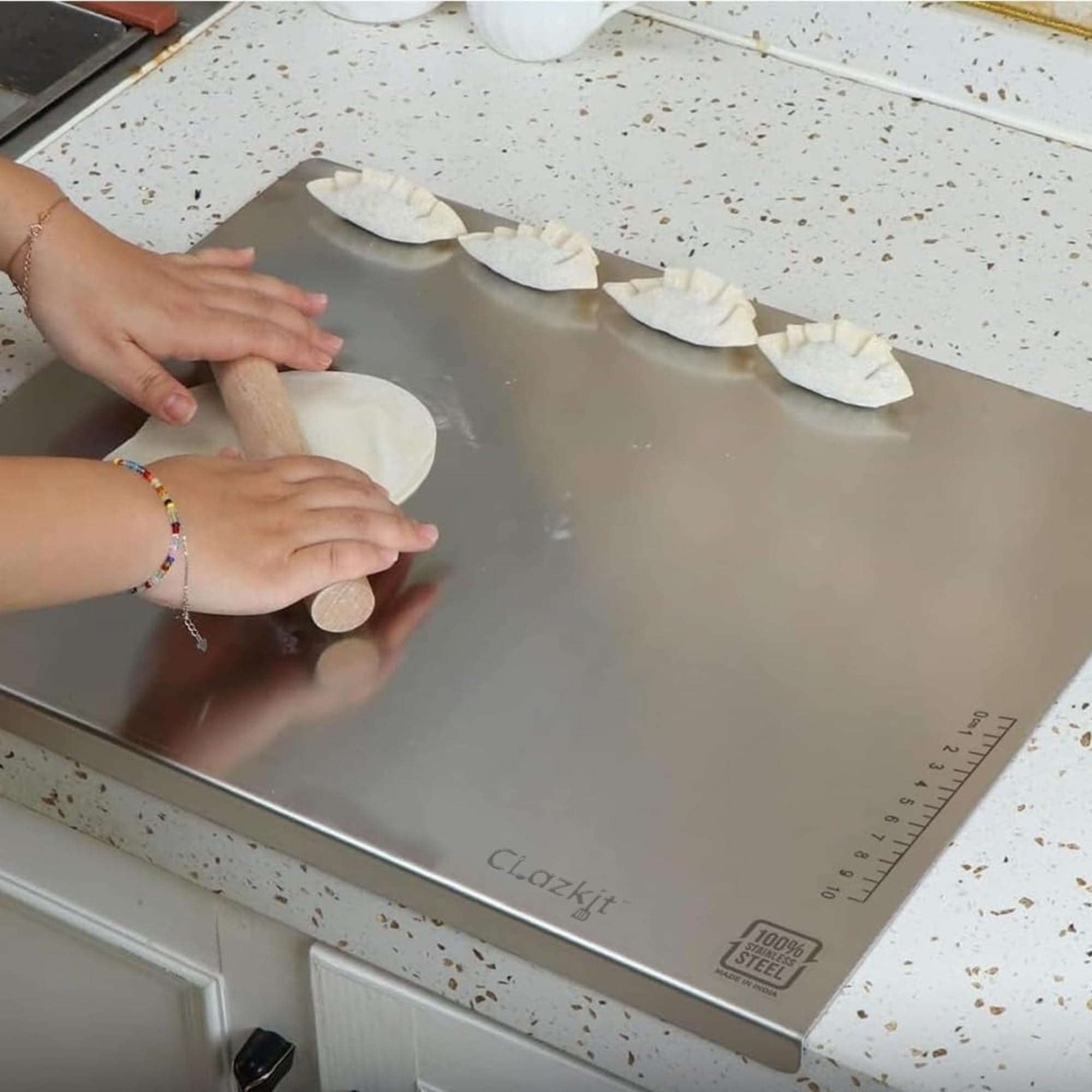 Counter Top Stainless Steel Chopping Boards, Cutting Board Vegetable, Fruit, Bread & Meat Durable Safe & Heavy Duty, Regular (360 x 300 x 1 (+25)