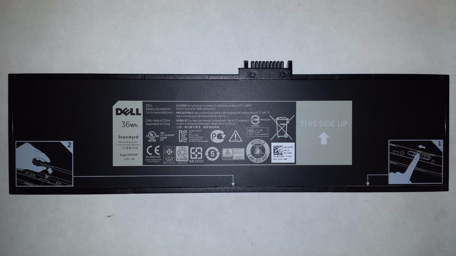 ZTHY HXFHF Laptop Battery Replacement for Dell Venue 11 Pro 7130 7139 7310 T07G T07G001 i3-4020Y i3-4030Y i5-4300Y i5-4210Y 10.8 Tablet Series VJF0X VT26R XNY66 451-BBGR 0VT26R 7.4V 36Wh