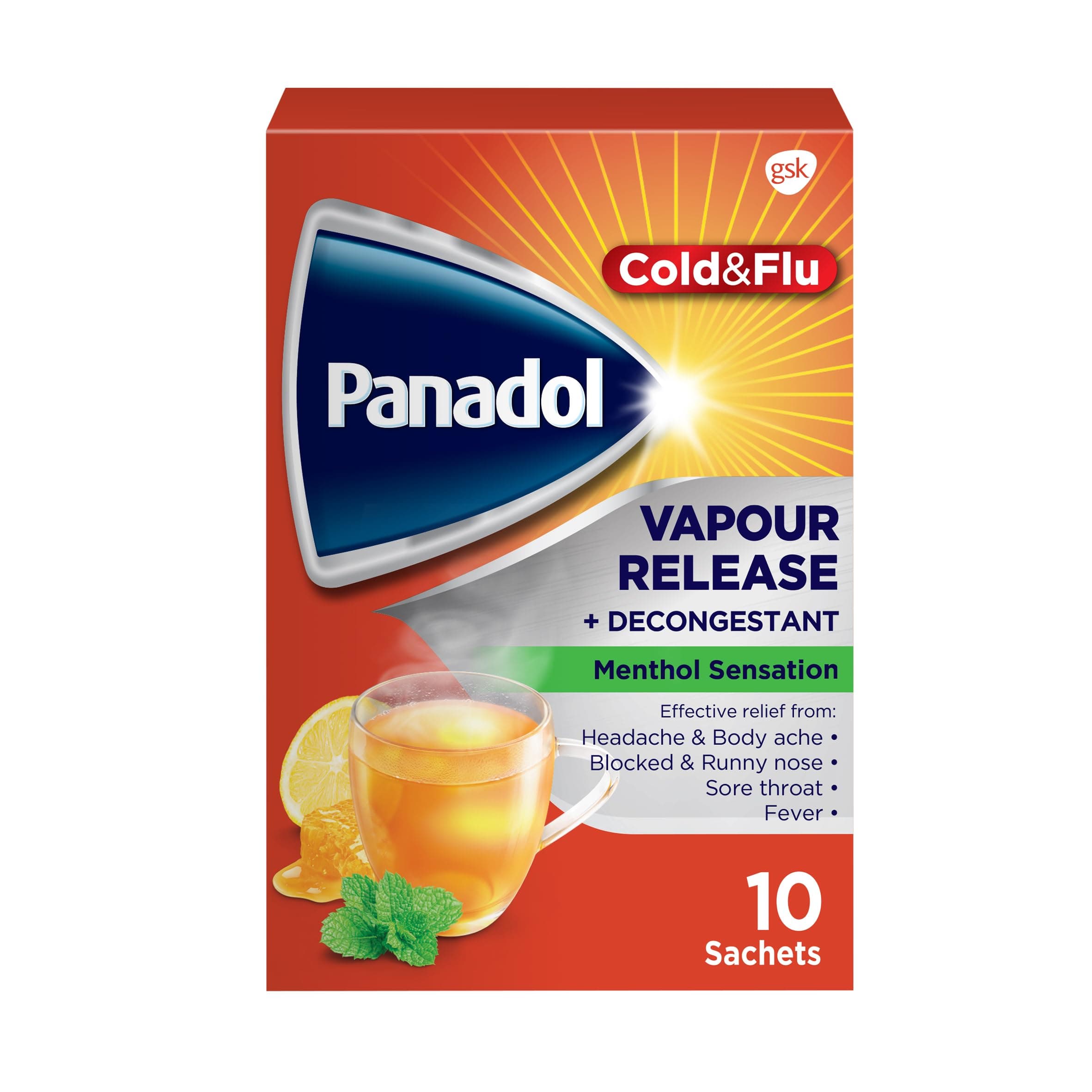 Cold and Flu Vapour Release and Decongestant Sachets for Fast Relief of Cold Symptoms 10-Sachets