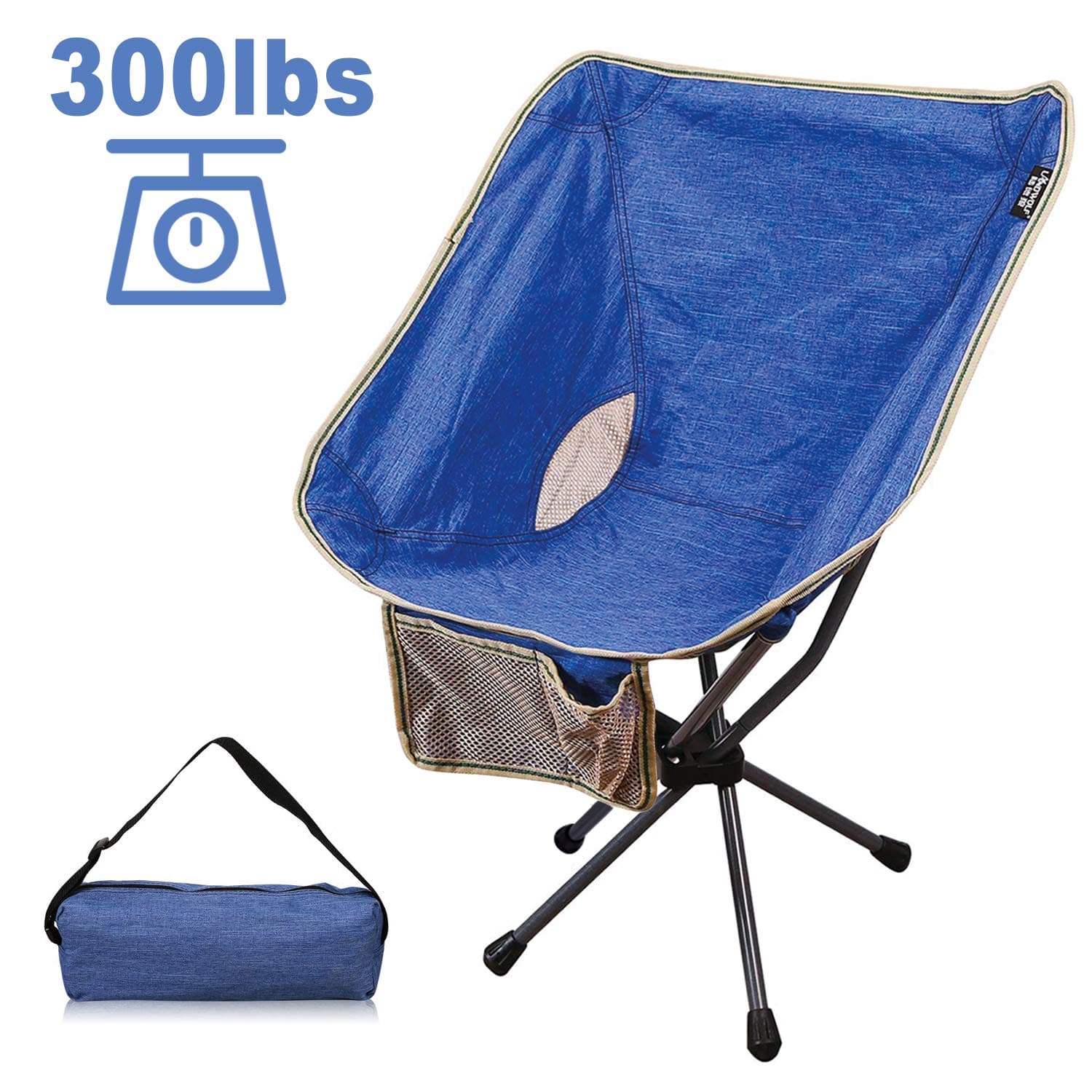 Camping Chairs, Outdoor Portable Backpacking Folding Chairs with Carry Bag, Heavy Duty 300 lbs Capacity, for BBQ, Beach, Travel, Picnic, Hiking, Fishing