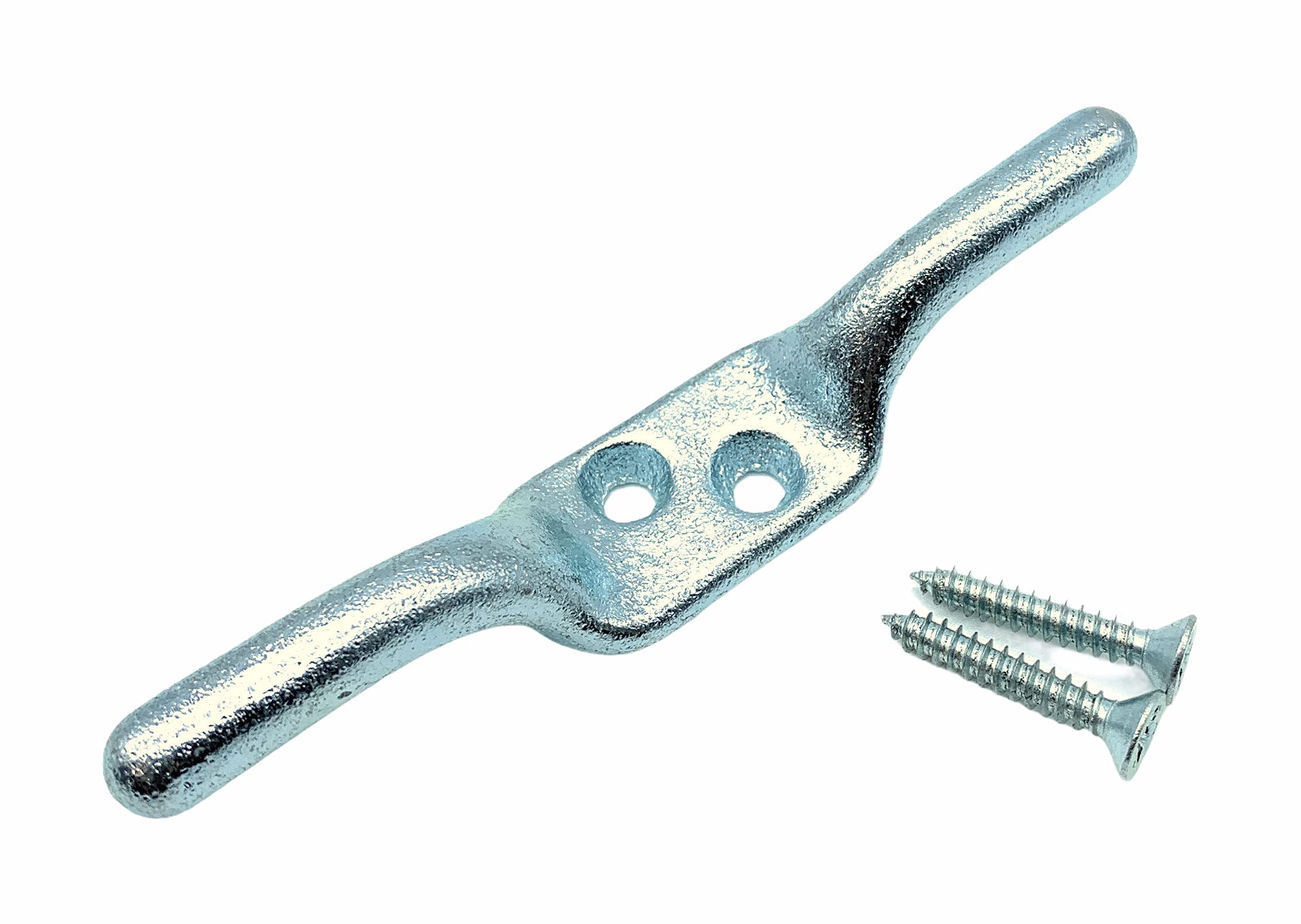 Strong Cleat Hook with Screws - Large 4" / 100mm (Silver)