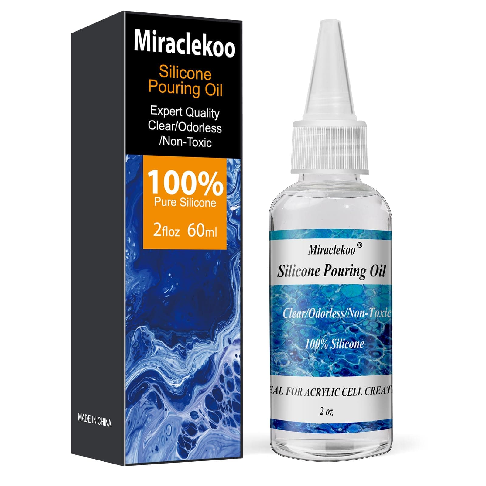 Silicone Pouring Oil Acrylic Pouring Oil Pure Silicone oil for Cell Creation in Acrylic Paint,2 Ounce