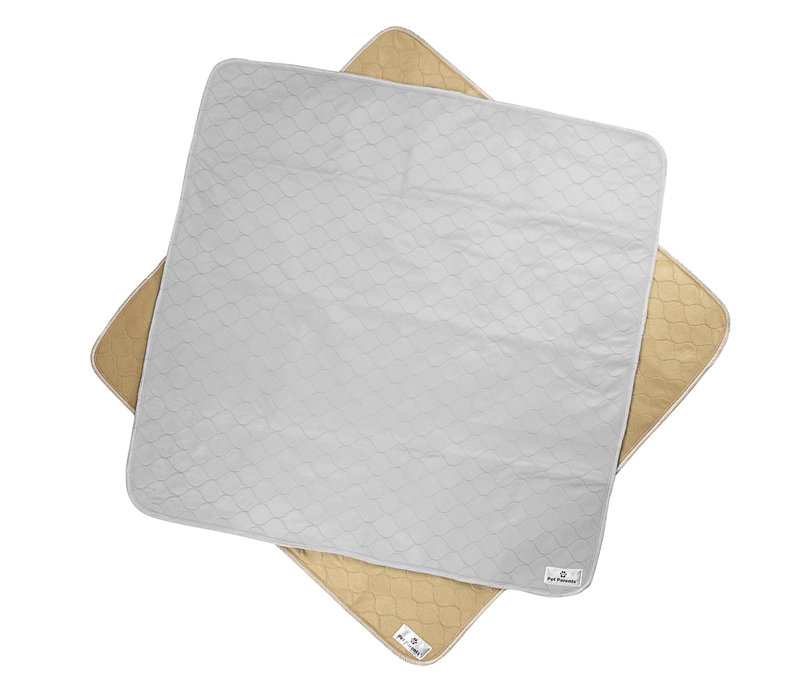 Pet Parents® Pawtect® Pads Washable Pee Pads for Dogs (2pack) of Premium Dog Pee Pads, Waterproof Puppy Pads & Reusable Dog Pads, Whelping Pads & Modern Pee Pads for Dogs (Tan/Grey, 41x41)