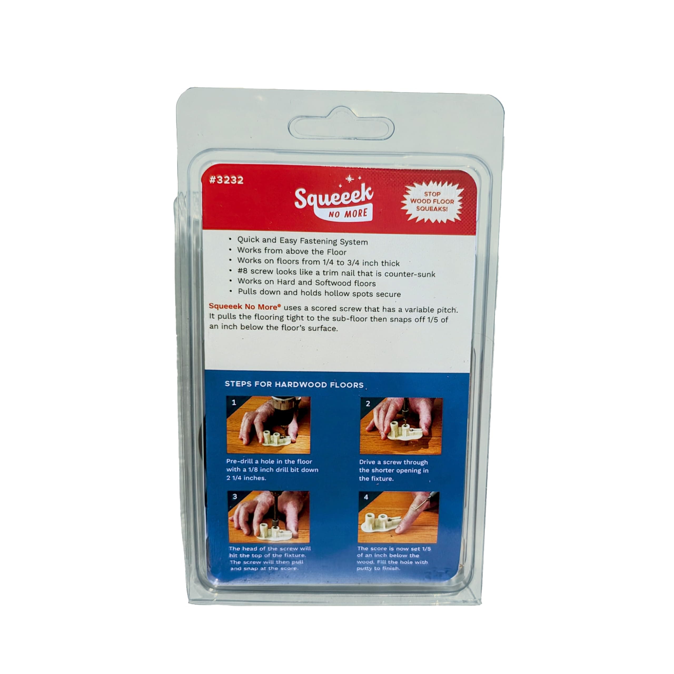 Squeaky Hardwood Floor Repair Kit - Squeeek No More - Works on Hardwood and Vinyl Floor and Stairs