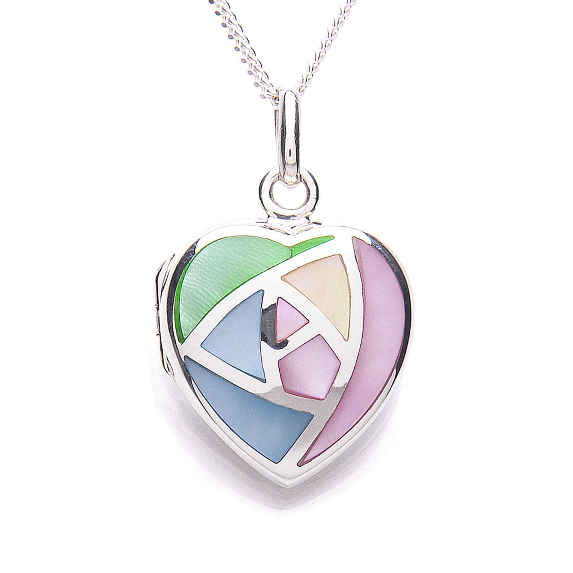 MiChic Mother of Pearl Silver Locket with Chain