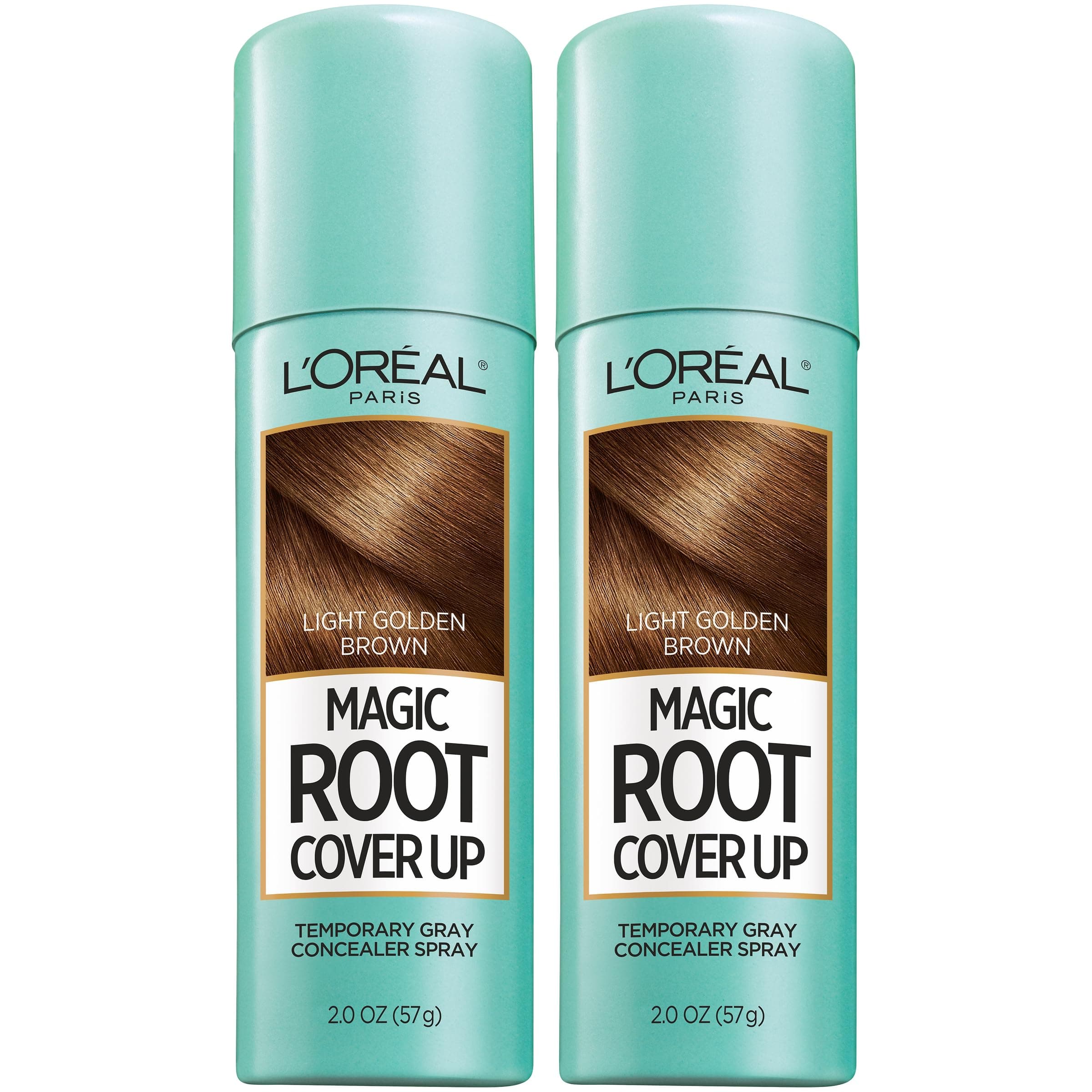 Hair Color Root Cover Up Temporary Gray Concealer Spray Light Golden Brown (Pack of 2) (Packaging May Vary)