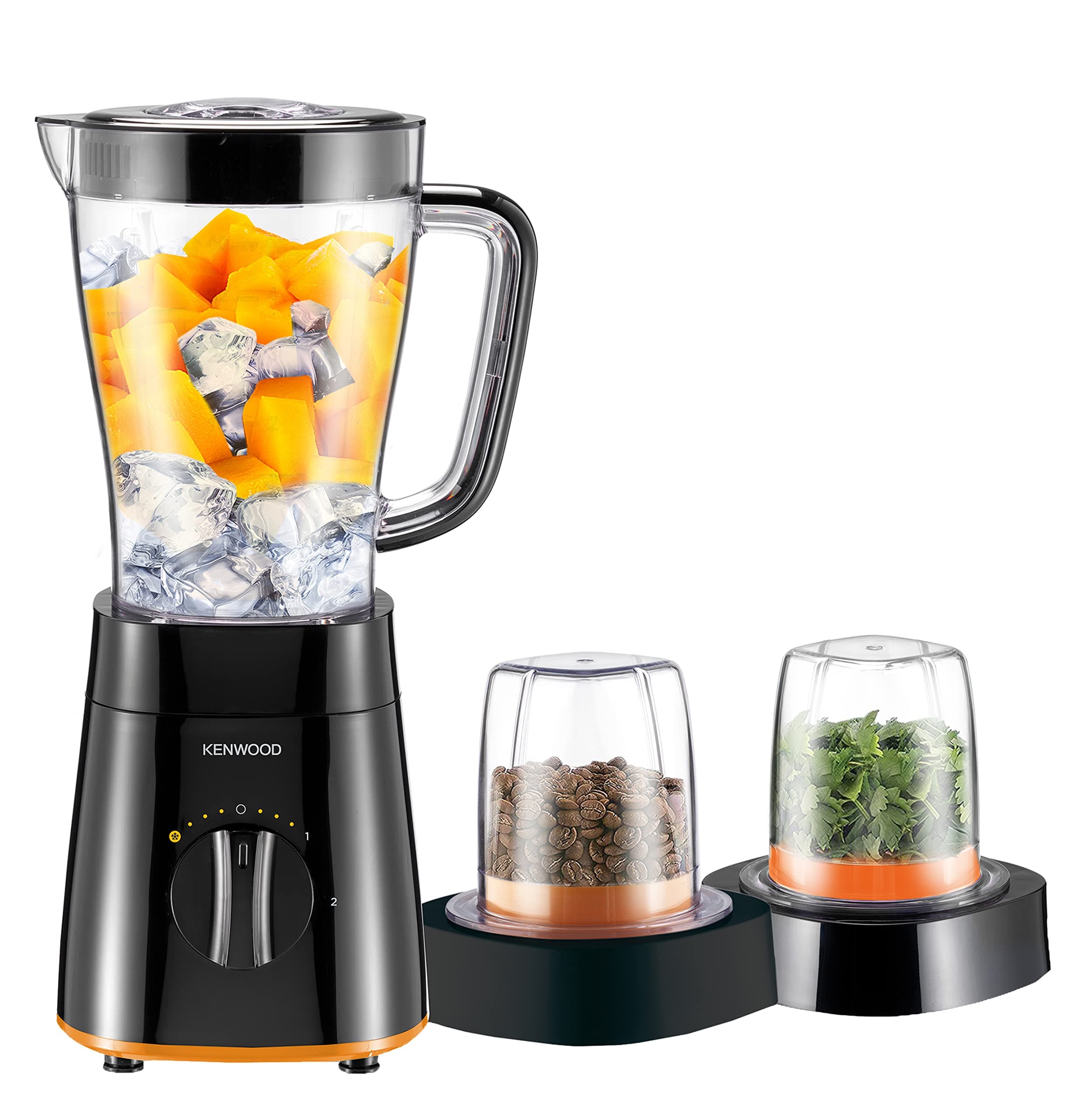 Blender 500W Smoothie Blender/Smoothie Maker 1.5L with Grinder Mill, Chopper Mill, Ice Crush Function BLP15.360BK Black