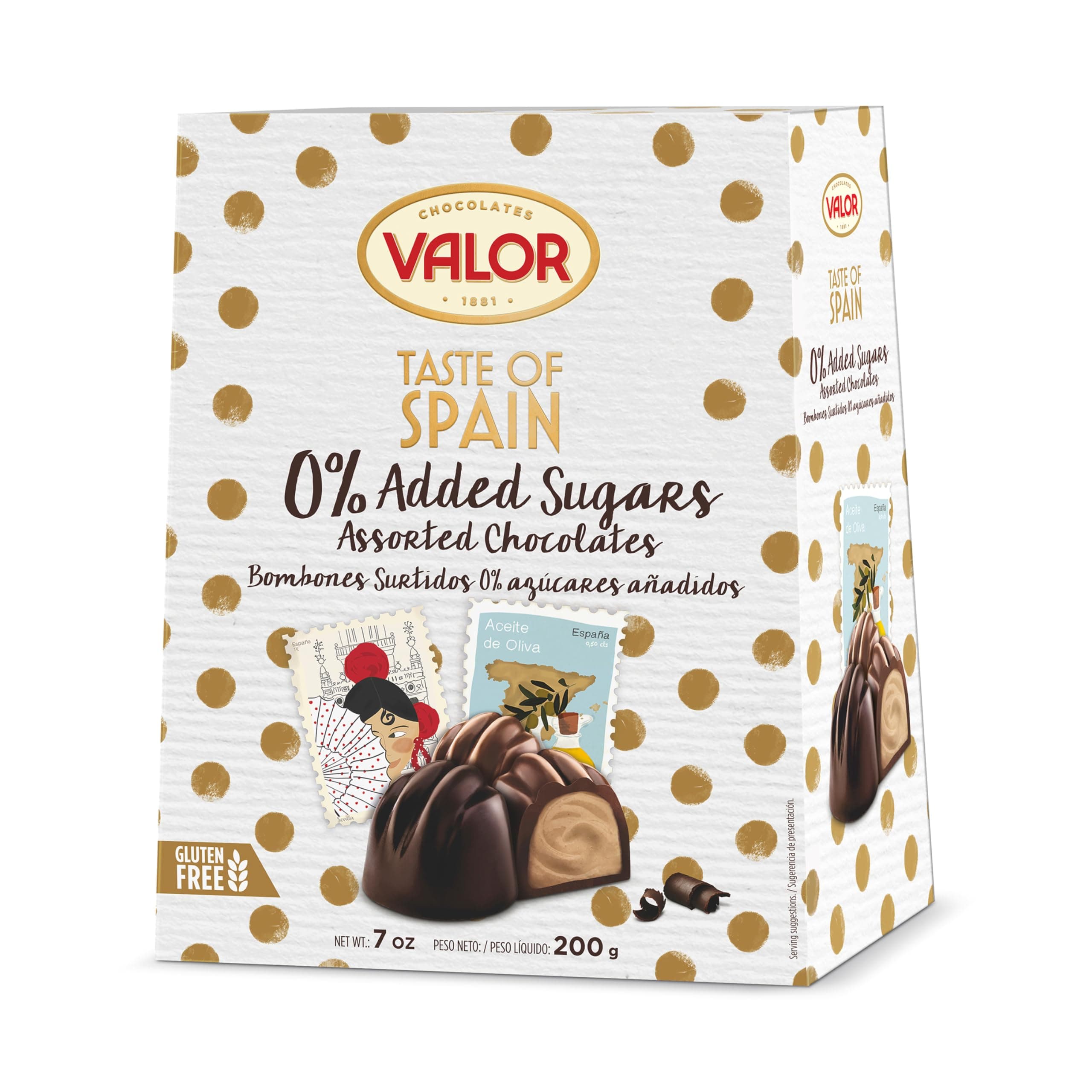 Valor Sugar Free Easter Chocolate Truffles - Taste of Spain Praline Truffle Chocolate Box, Celiacs and Diabetic Chocolates, Gluten Free - 200g
