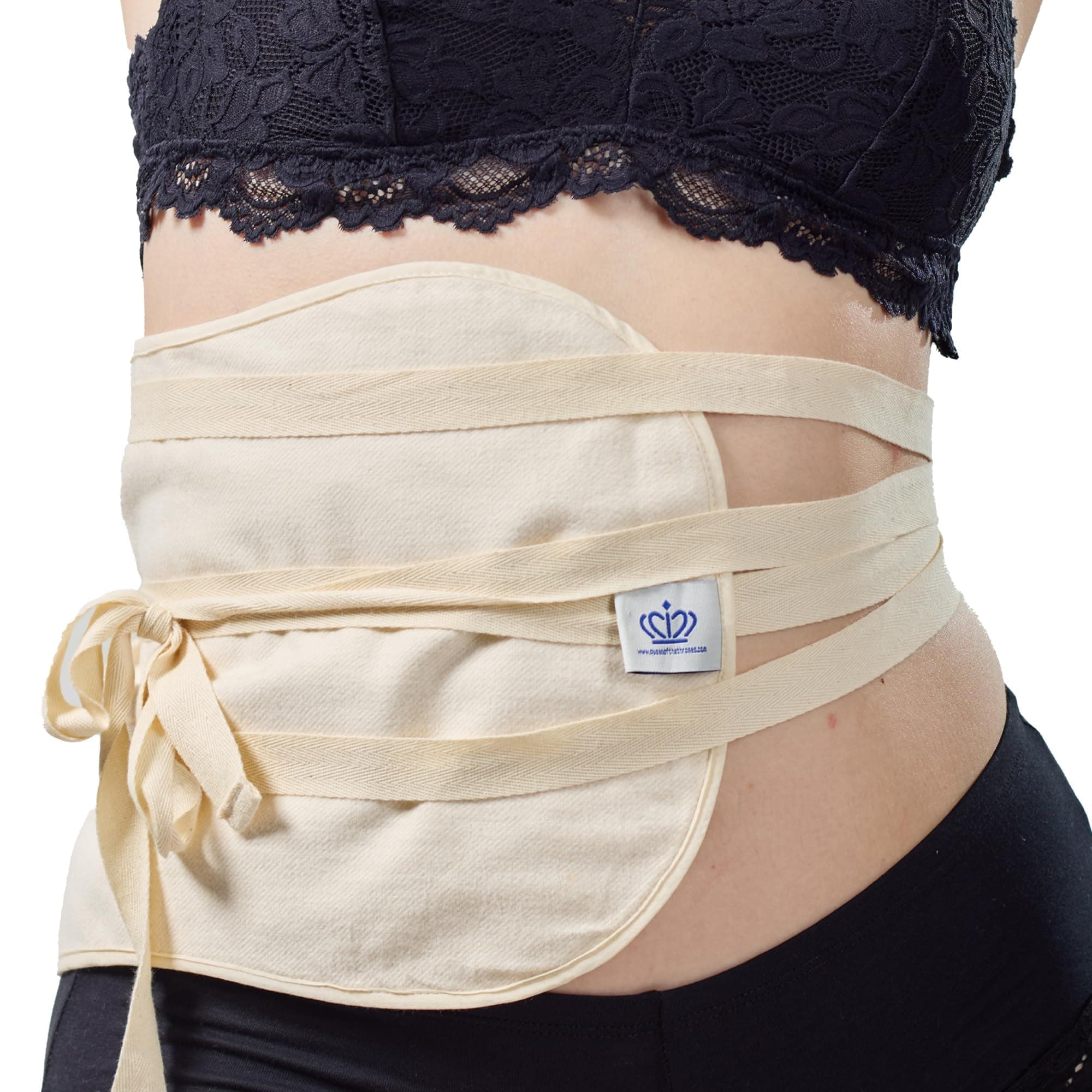 QUEEN OF THE THRONES 100% Organic Cotton Flannel & Naturopathic Doctor Designed with Strap for Castor Oil Pack - Reusable, Comfort Sleep Fit, Soft Ties (Castor Oil sold separately)