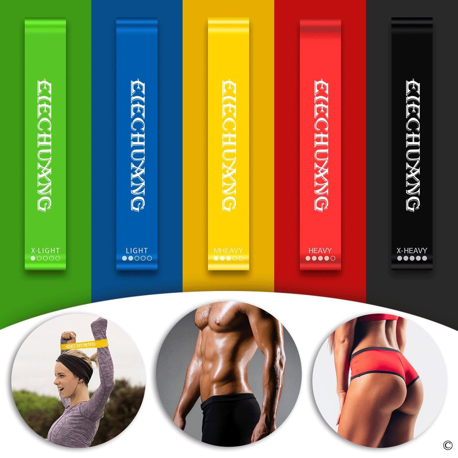 ELECHUANG Resistance Bands - exercise resistance band set - Great for Workout & Physical Therapy, Pilates, Yoga, Rehab, Improve Mobility and Strength - Suitable for Women and Men - 100% Natural Lat