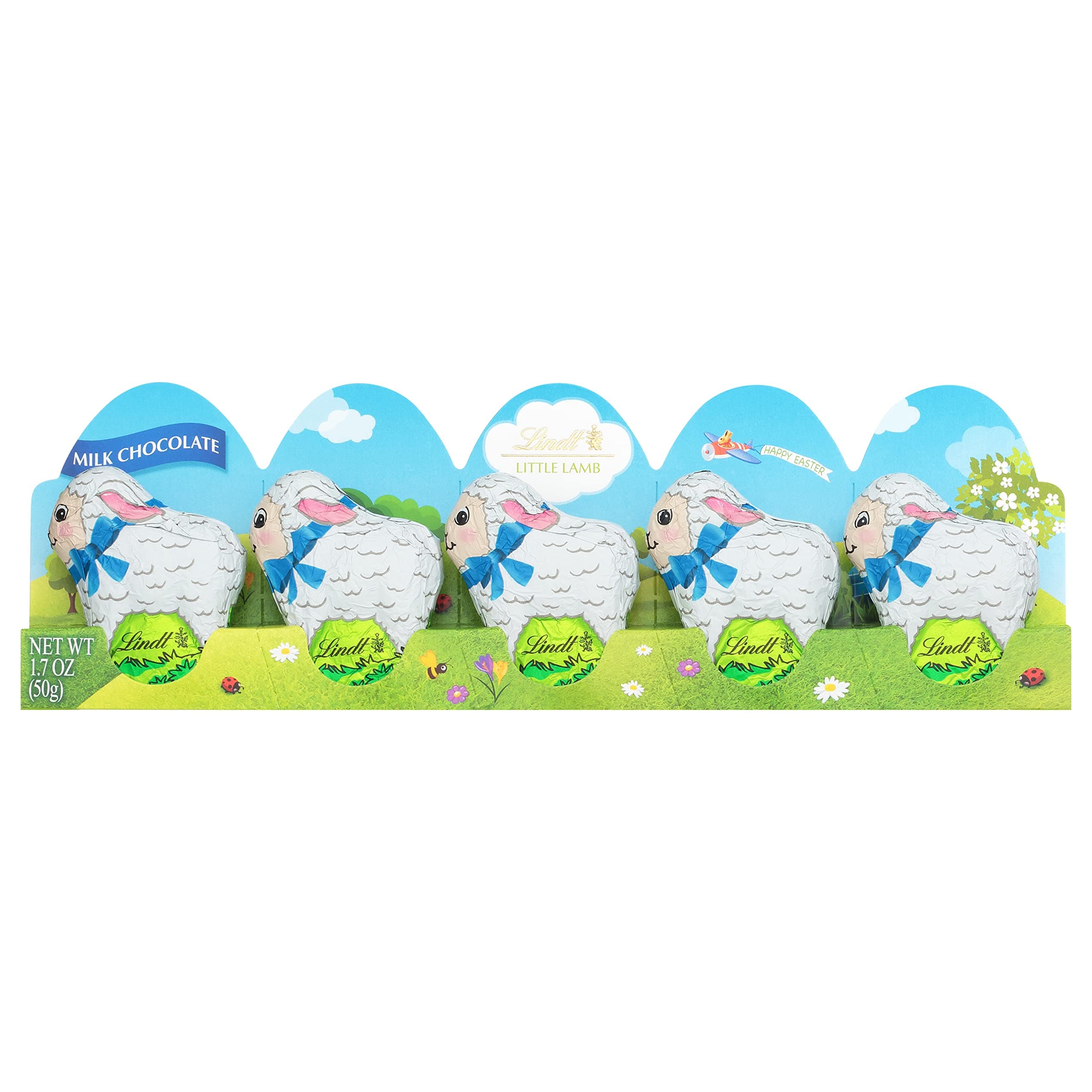 Mini Lambs Milk Chocolate, Hollow Milk Chocolate Easter Candy, 1.7 oz., 5-Pack