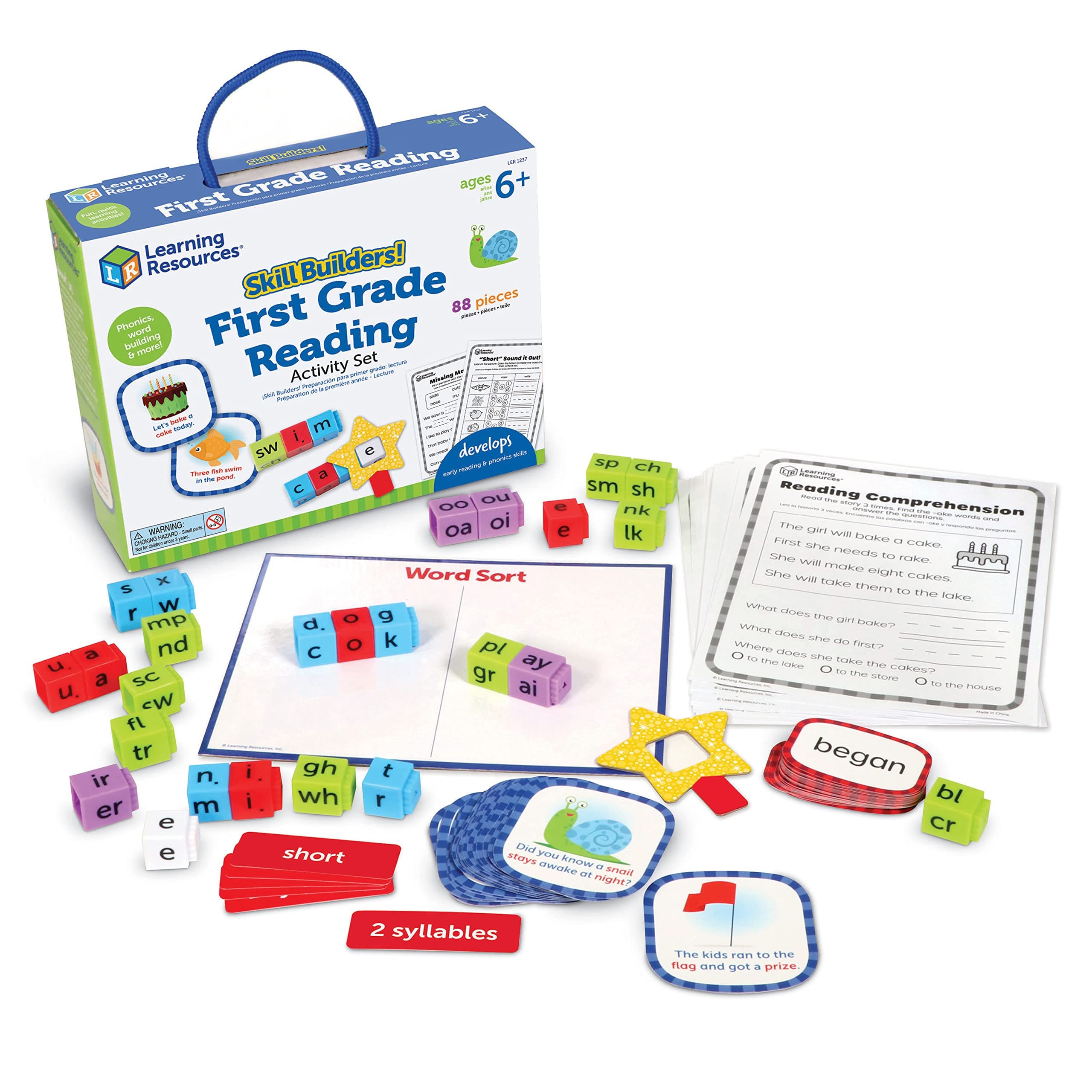 Learning Resources Skill Builders! 1st Grade Reading, Homeschool, Curriculum First Grade, Learning Games, First Grade, Learning Materials, 88 Pieces, Age 6+