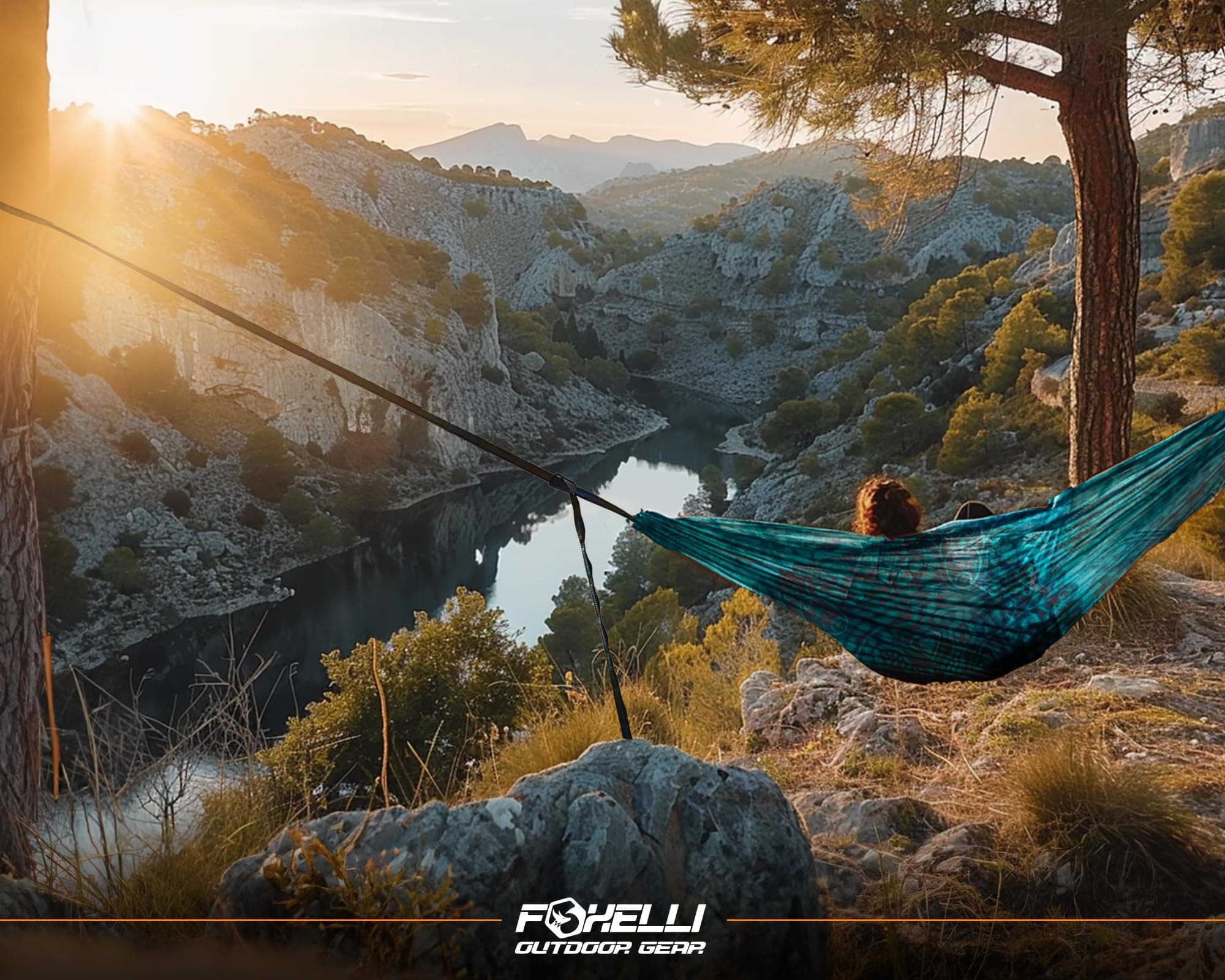 Foxelli Hammock Straps XL - Camping Hammock Tree Straps Set with Carabiners & Bag, 2000 LBS No-Stretch Heavy Duty Straps for Hammock, 40 + 2 Loops, Adjustable, Lightweight, Portable & Easy to Set Up