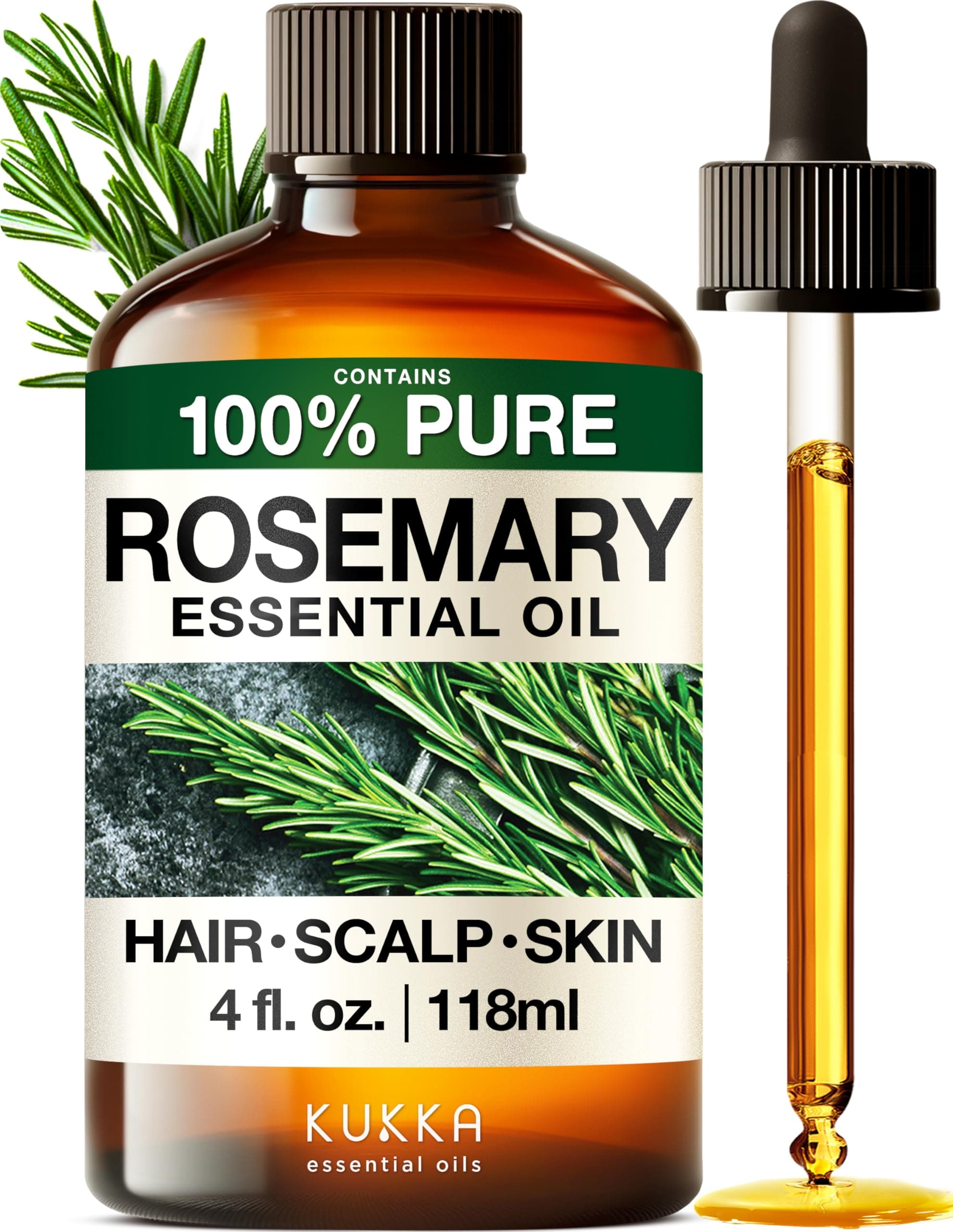 rosemary oil, Rosemary Essential Oil for Hair Growth, Hair Fall Control and Nourishment, Skin Care | Clinically Tested & Ecocert Certified Organic 100% Pure, Natural, Undiluted | Civilion