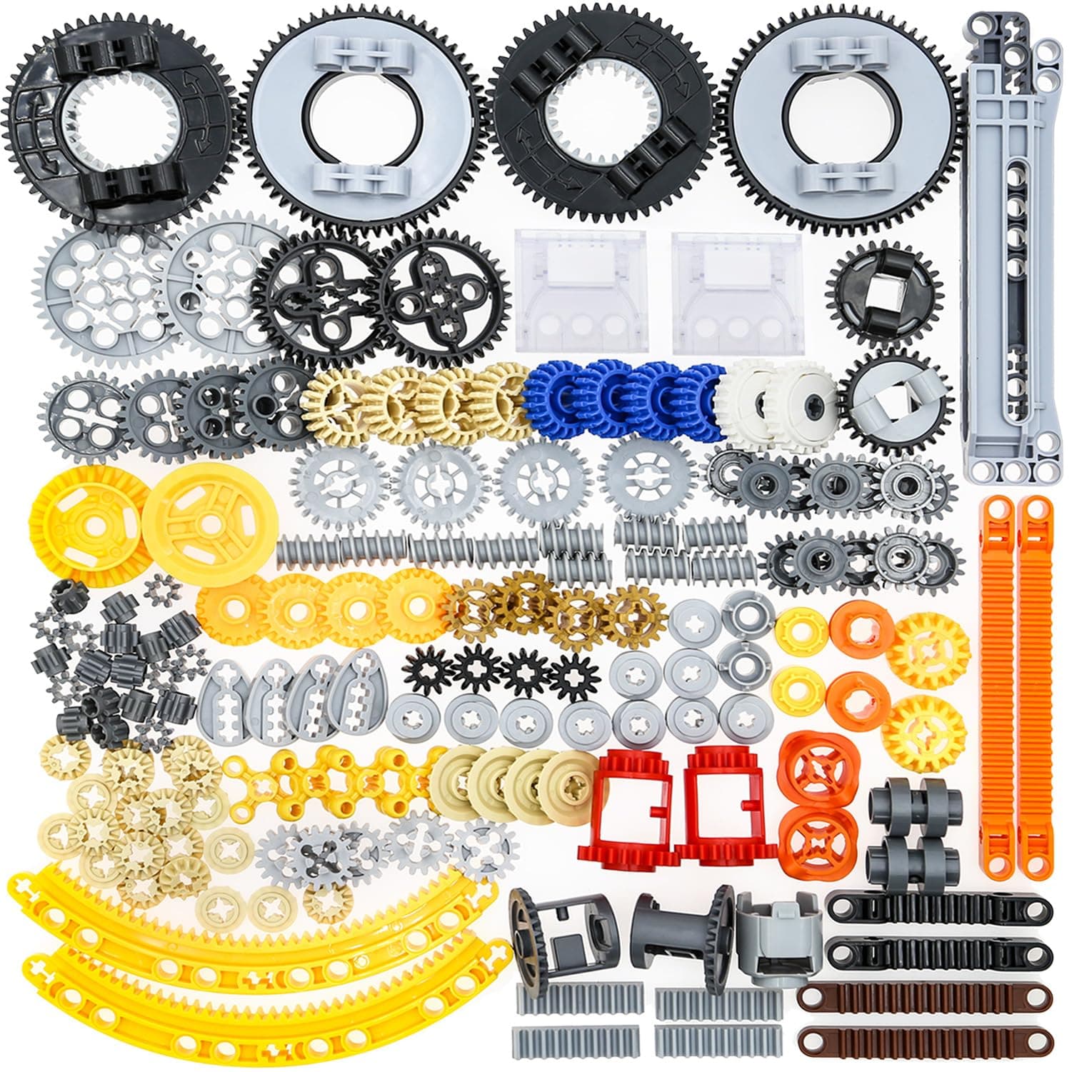 162pcs Technic-Parts Gears-Axle-Pin-Connector Compatible with Lego-Technic, Gear Box Technic Cam Differential Engine Kit. MOC-Replacement-Pieces