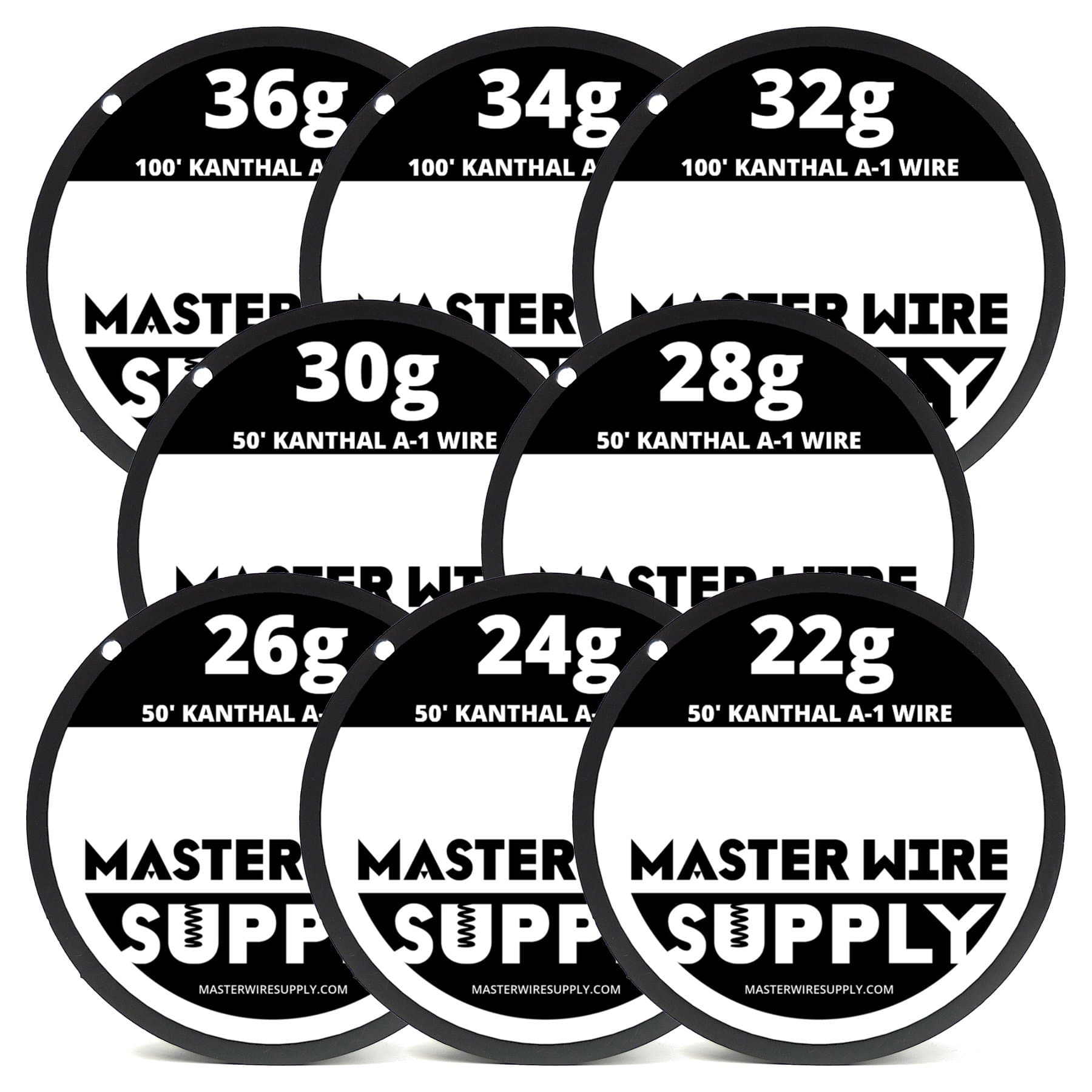Mixed 550 Feet of Kanthal A1 Wire 22,24,26,28,30,32,34,36 Gauge Pack
