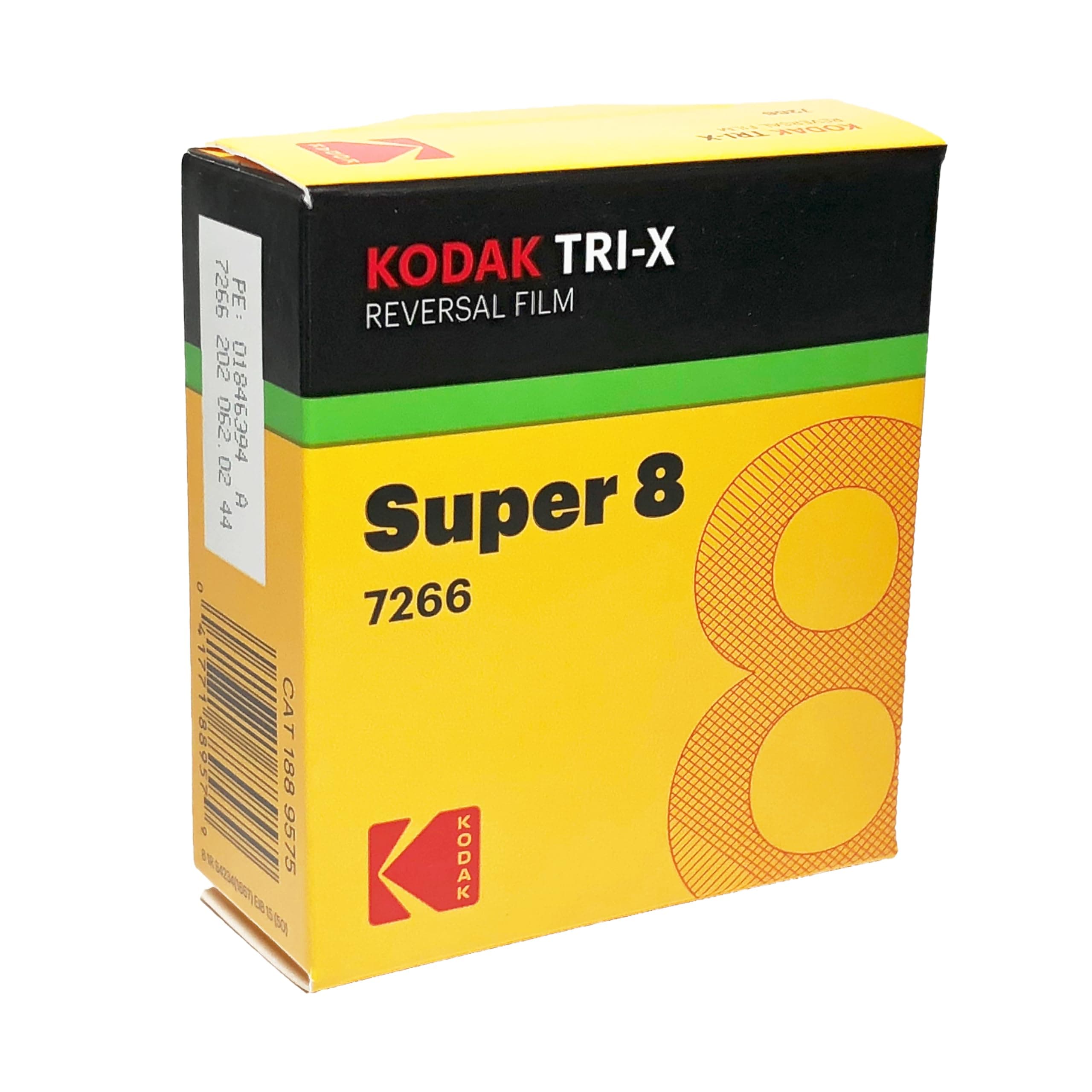Kodak TXR-464 Tri-X Reversal Black & White, Silent Super 8 Movie Film, 50 Foot Cartridge, Film #7278, ISO 200 / 160, USA