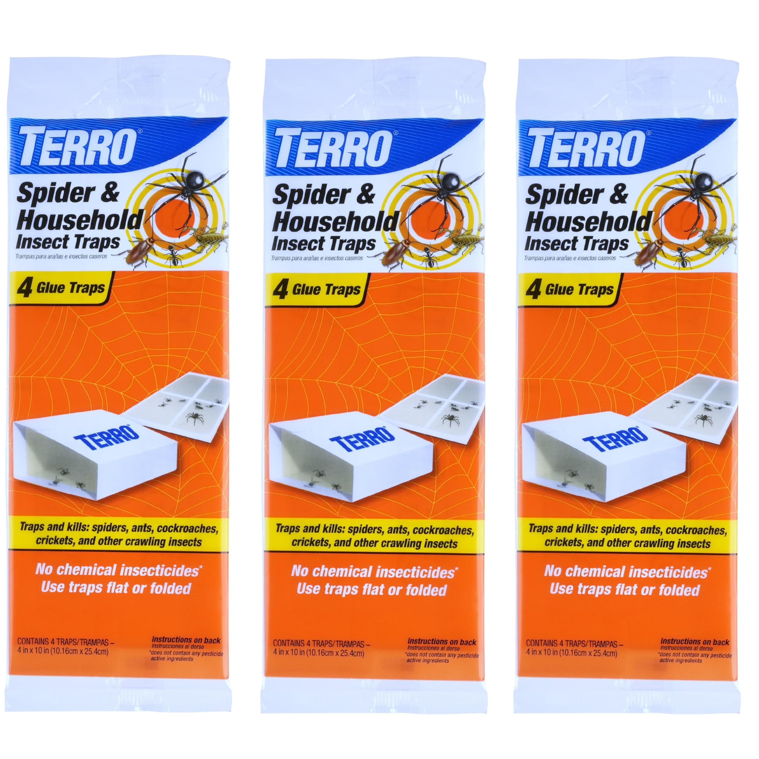 TERRO T3206SR Non-Toxic Indoor Spider, Ant, Cockroach, Centipede, & Insect Traps - Includes 12 Bug Traps Indoor for Homes
