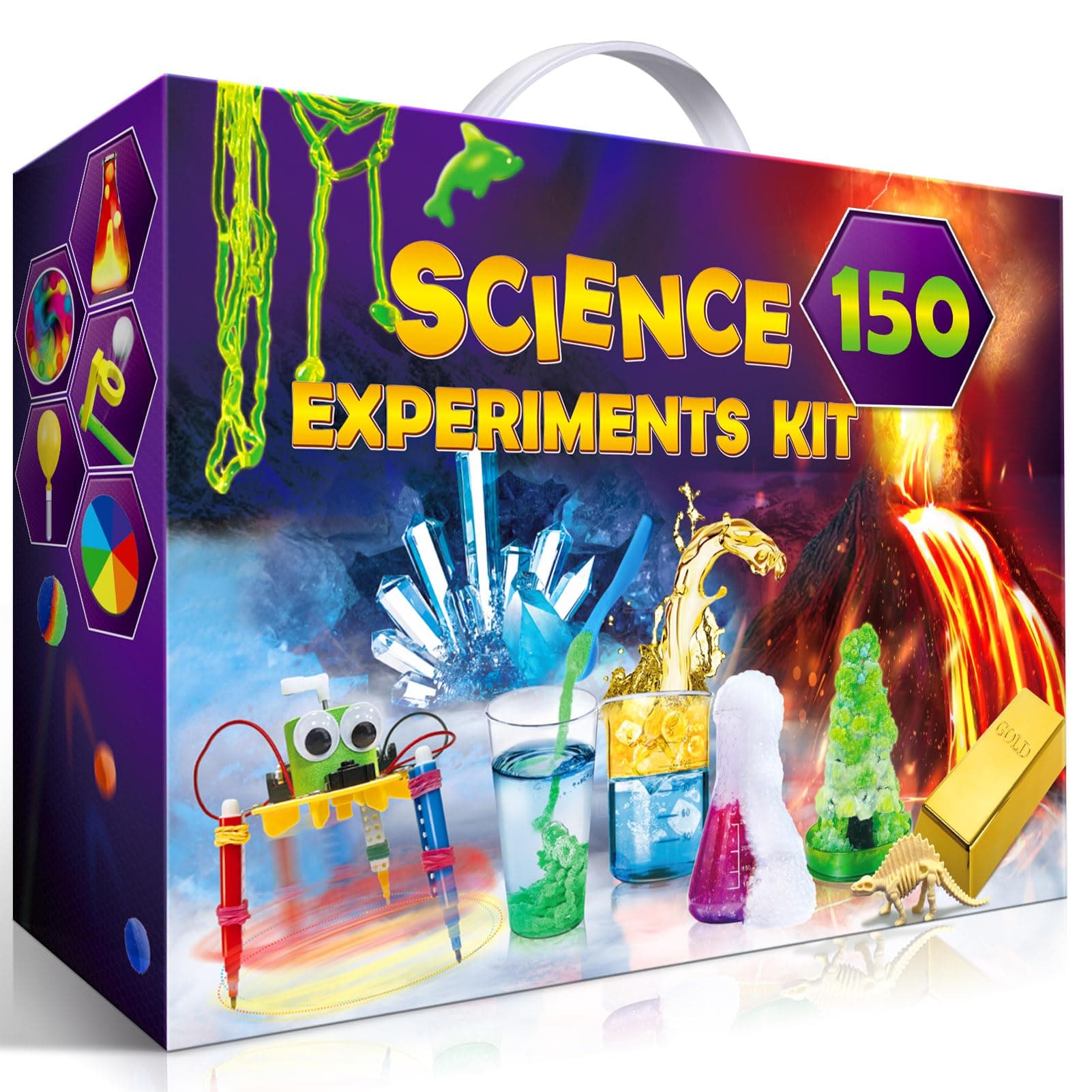 UNGLINGA 150 Experiments Science Kits for Kids, S.T.E.M Educational Toys for Boys Girls Birthday Gift Ideas, Volcano, Chemistry Scientist Set