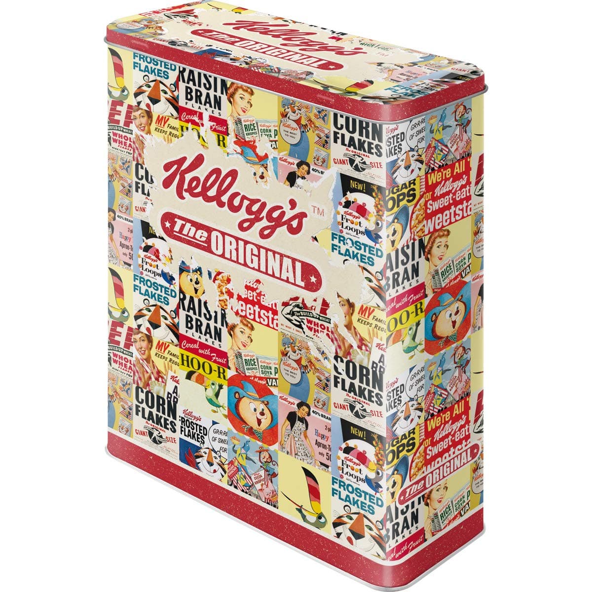 Kellogg's Collage Storage Tin/XL 8 x 19 x 26 CM Great CAN in Retro Nostalgia Design