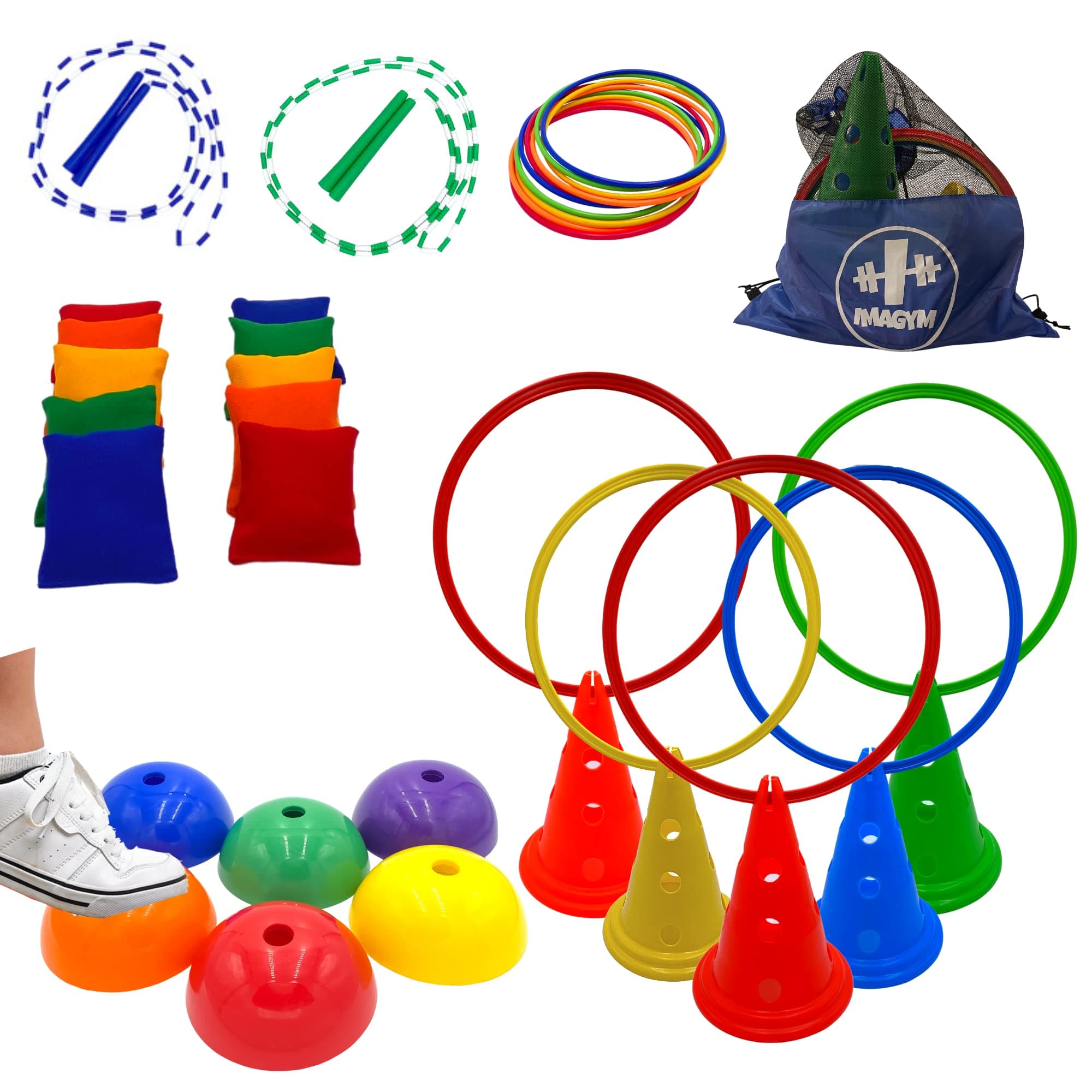 Obstacle Course for Kids Stepping Stones for Kids Ninja Warrior Coordination Indoor Bean Bags for Kids Balance Beam Outdoor Games for Kids Ages 8-12 Carnival Games Recess Playground Toys