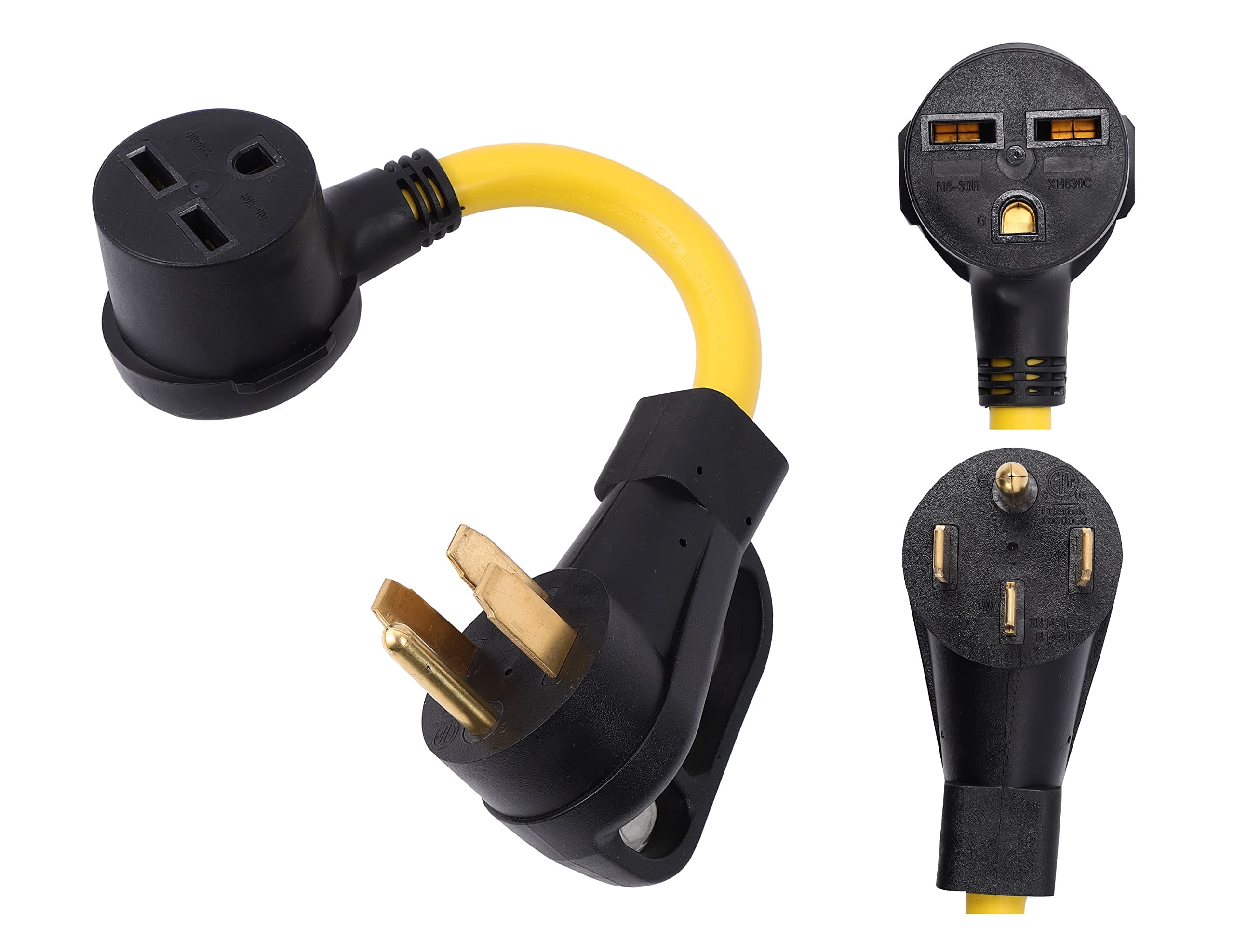 ONETAK NEMA 14-50P to 6-30R ETL Listed 240V 50 Amp 4 Prong Male Plug to 30 Am...