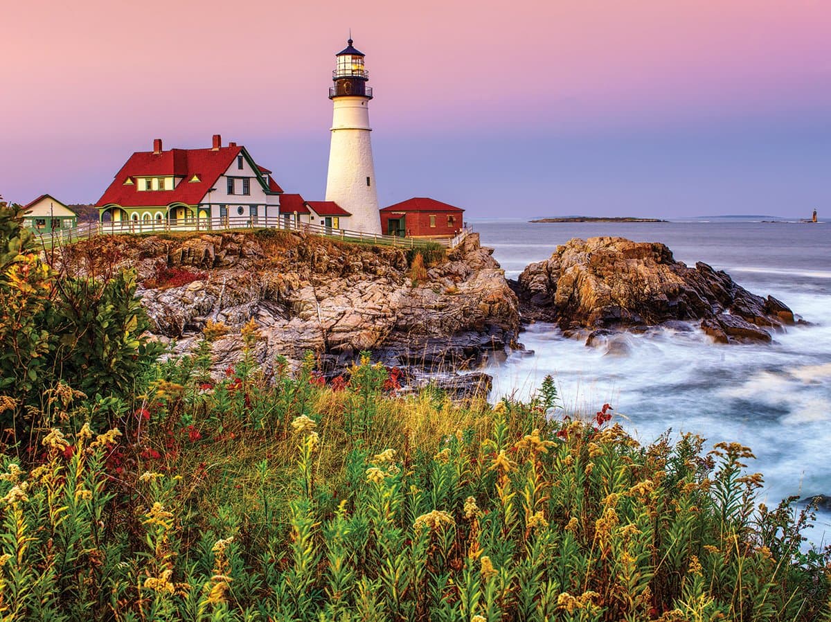 Puzzles Maine Lighthouse - 1000 Piece Jigsaw Puzzle