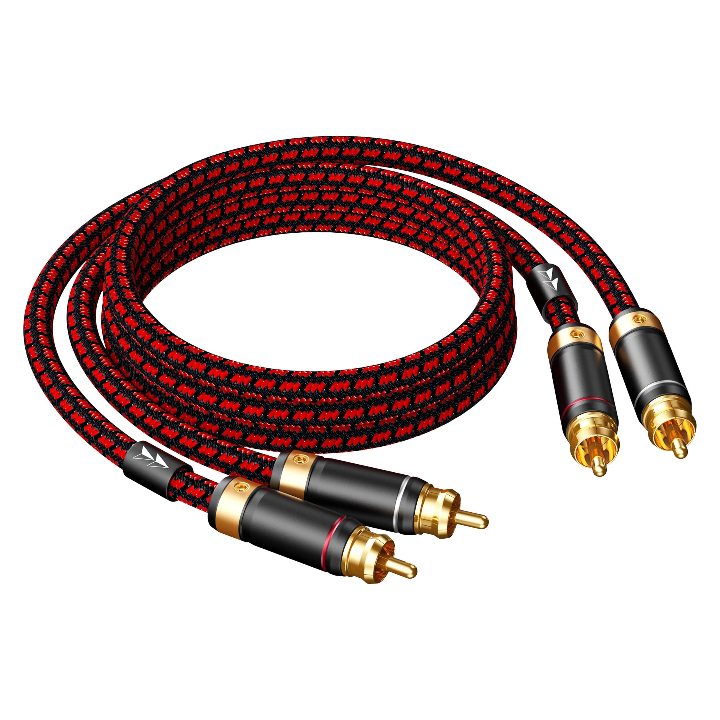 Auidophile 2RCA Male to 2RCA Male Stereo Audio Cable,Gold Plated | 4N Oxgen-Free Copper Core (3 Feet (1M))