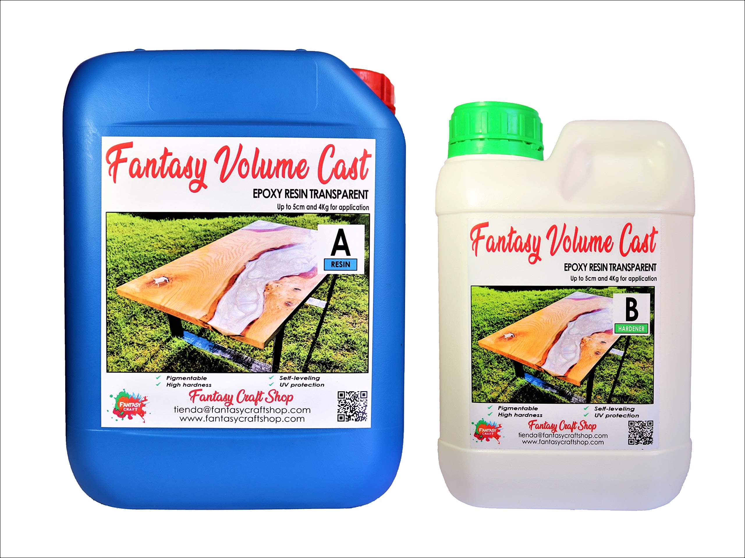 Fantasy Craft 7.5 kg Fantasy Volume Cast, Bi-Component Epoxy Resin for Large Laundry (+5 cm), Completely Transparent and with UV Filter, 7.5 kg