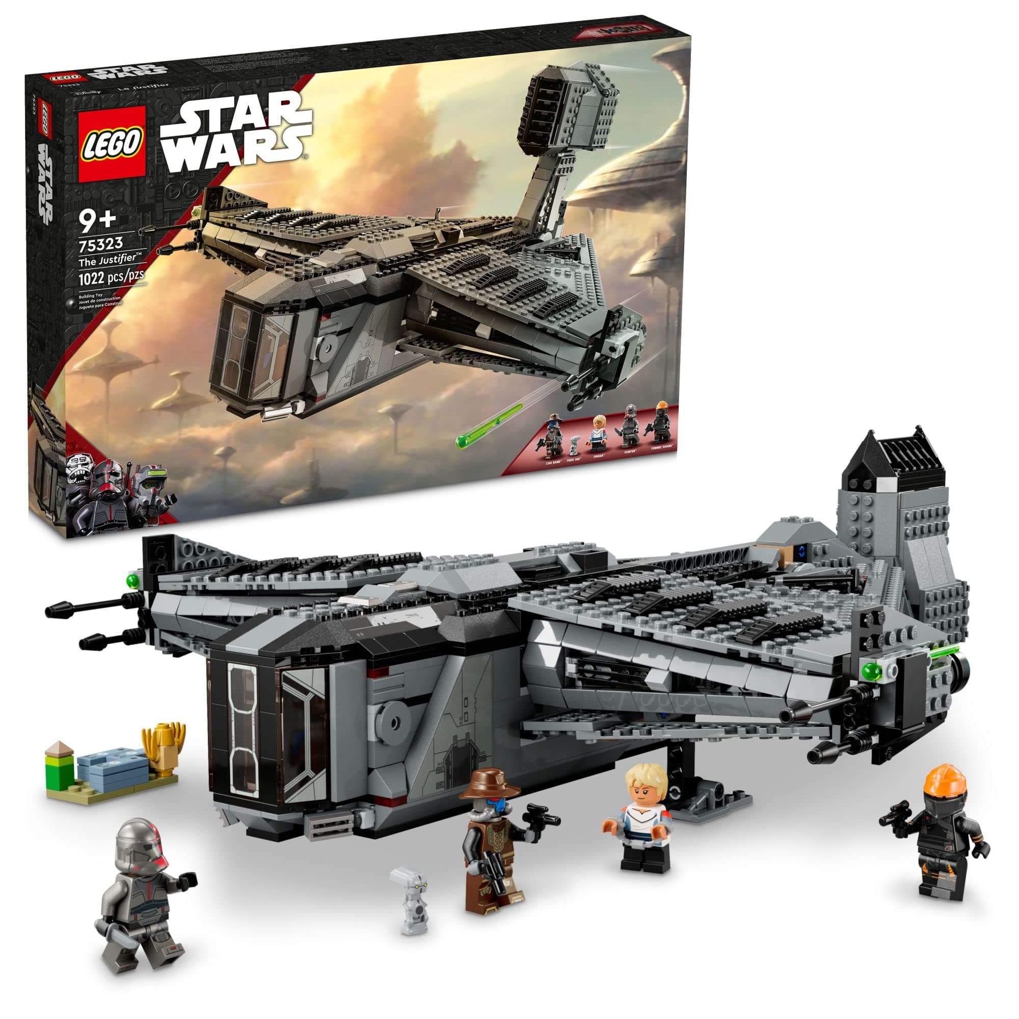 Star Wars The Justifier 75323, Buildable Toy Starship with Cad Bane Minifigure and Todo 360 Droid Figure, The Bad Batch Set, Gifts for Kids, Boys & Girls