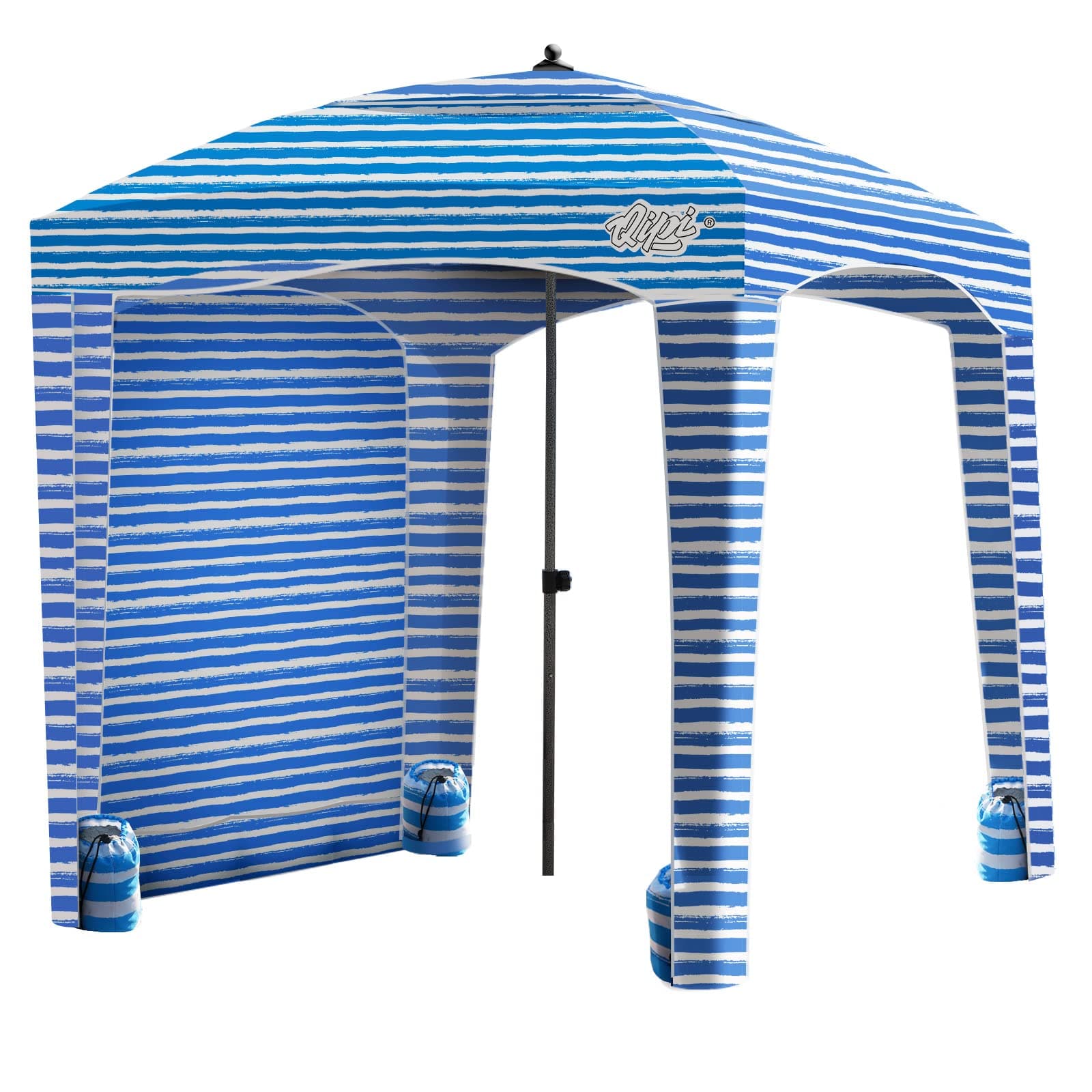 Qipi Beach Cabana - Easy to Set Up Canopy, Waterproof, Portable 6' x 6' Beach Shelter, Included Side Wall, Shade with UPF 50+ UV Protection, Ultimate Sun Umbrella - for Kids, Family & Friends