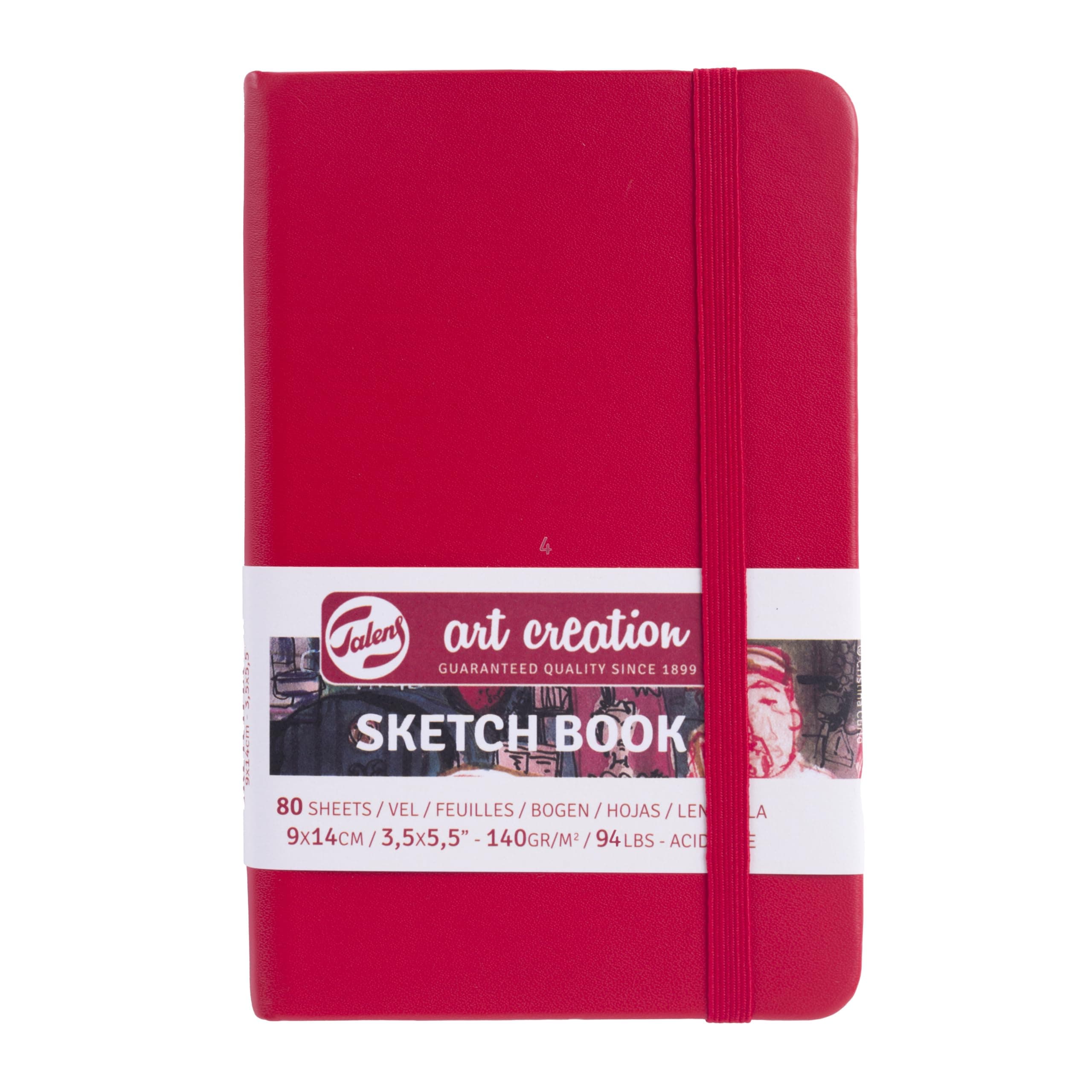 Talens Art Creation Sketchbook 80 Sheets, 9 cm x 14 cm, Red