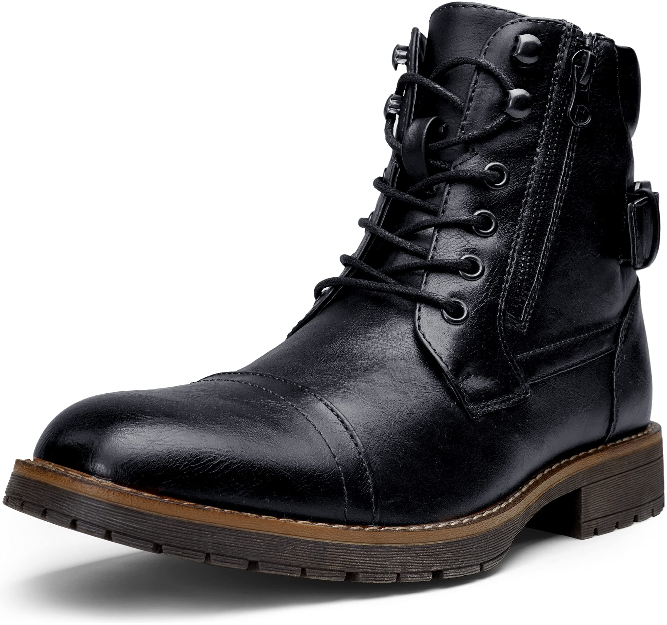 Vostey Men's Boots Boots for Men Casual Boots Motorcycle Combat Ankle Dress Boots Mens