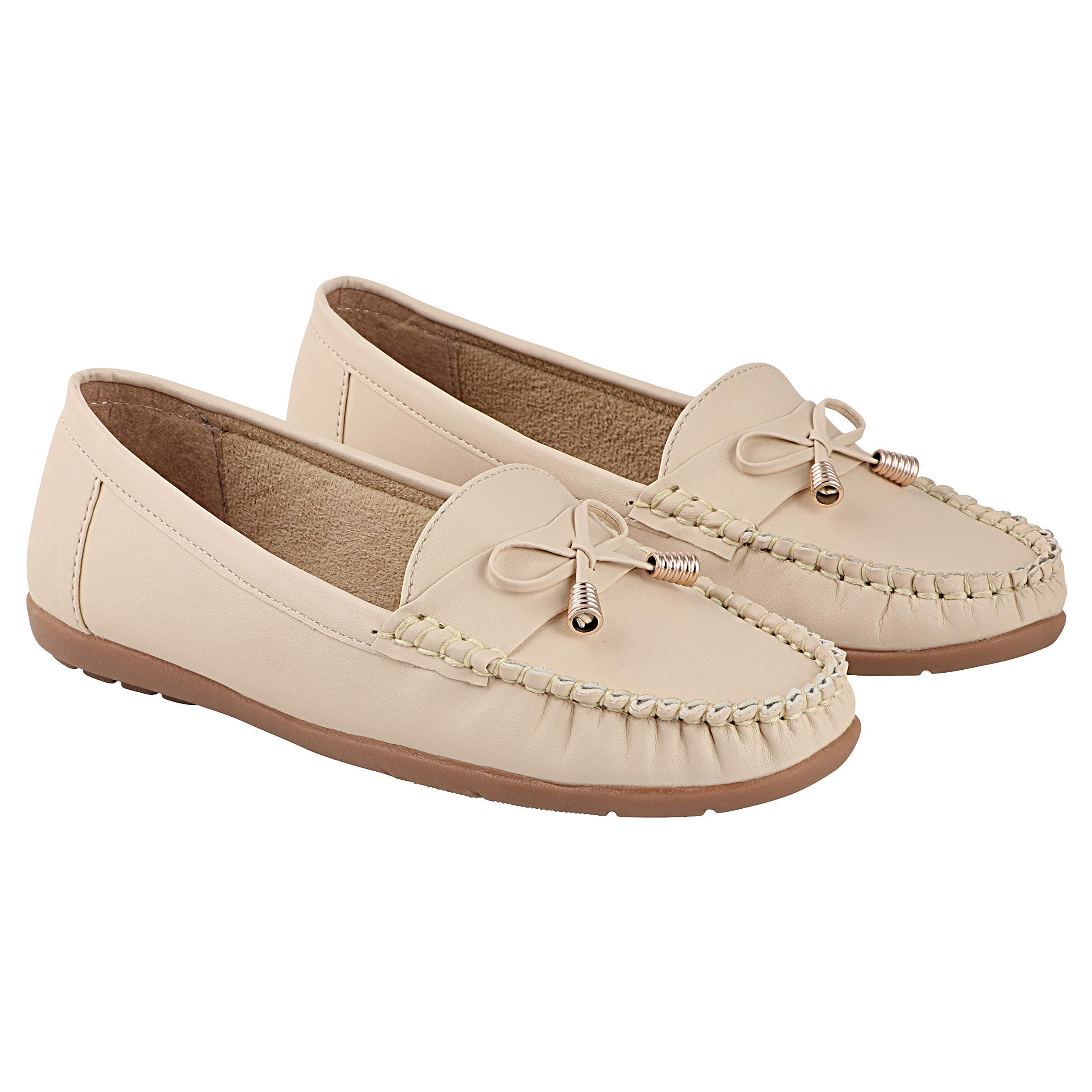 Women's Stylish Casual Loafers | Comfortable Slip-On Flat Shoes with Bow Design & Soft Sole for Daily Footwear