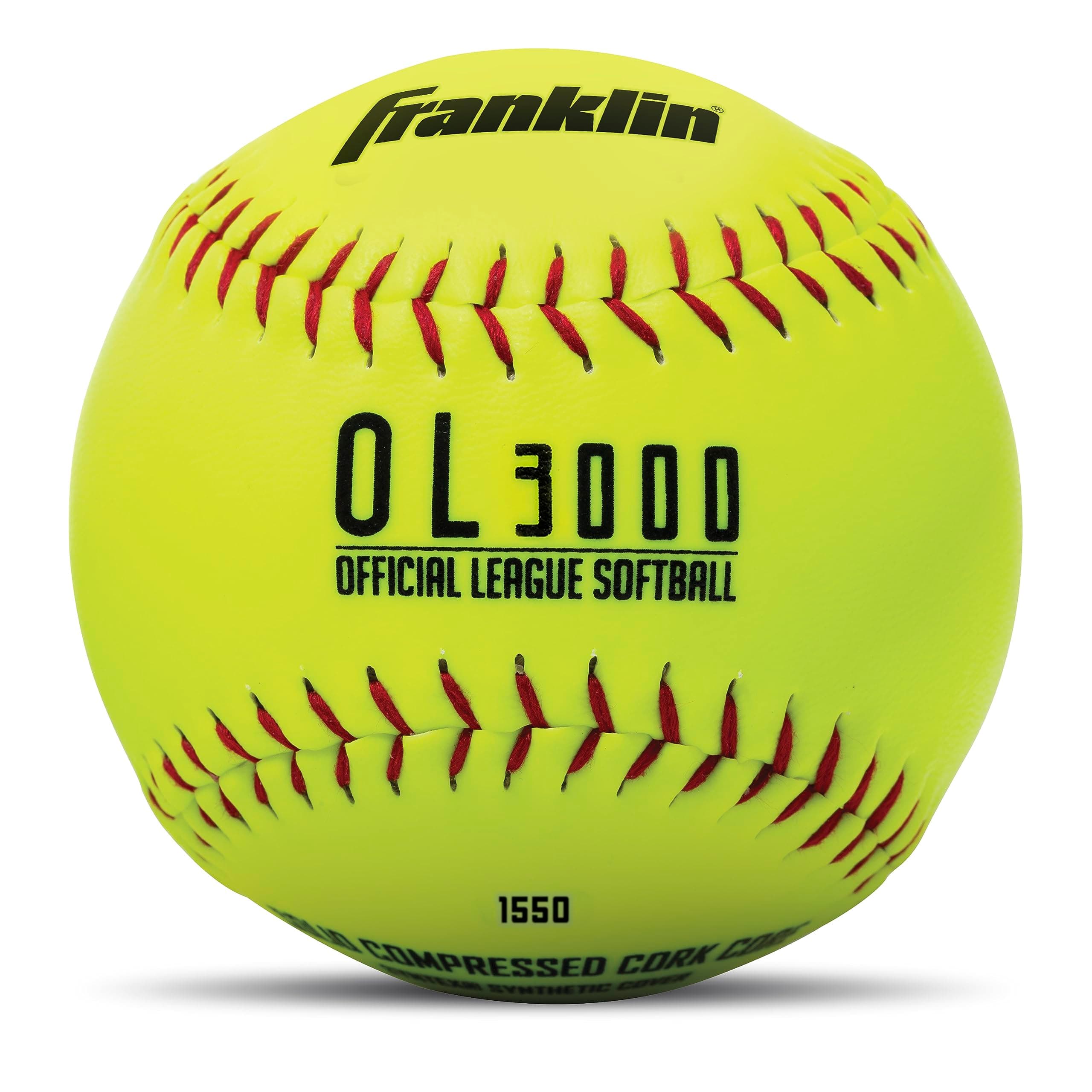 Franklin Sports Official Game Softballs - OL3000 Fastpitch 12" Inch Yellow Softballs - Official Size + Weight Tournament Balls for Practice + Games - 1 Softball