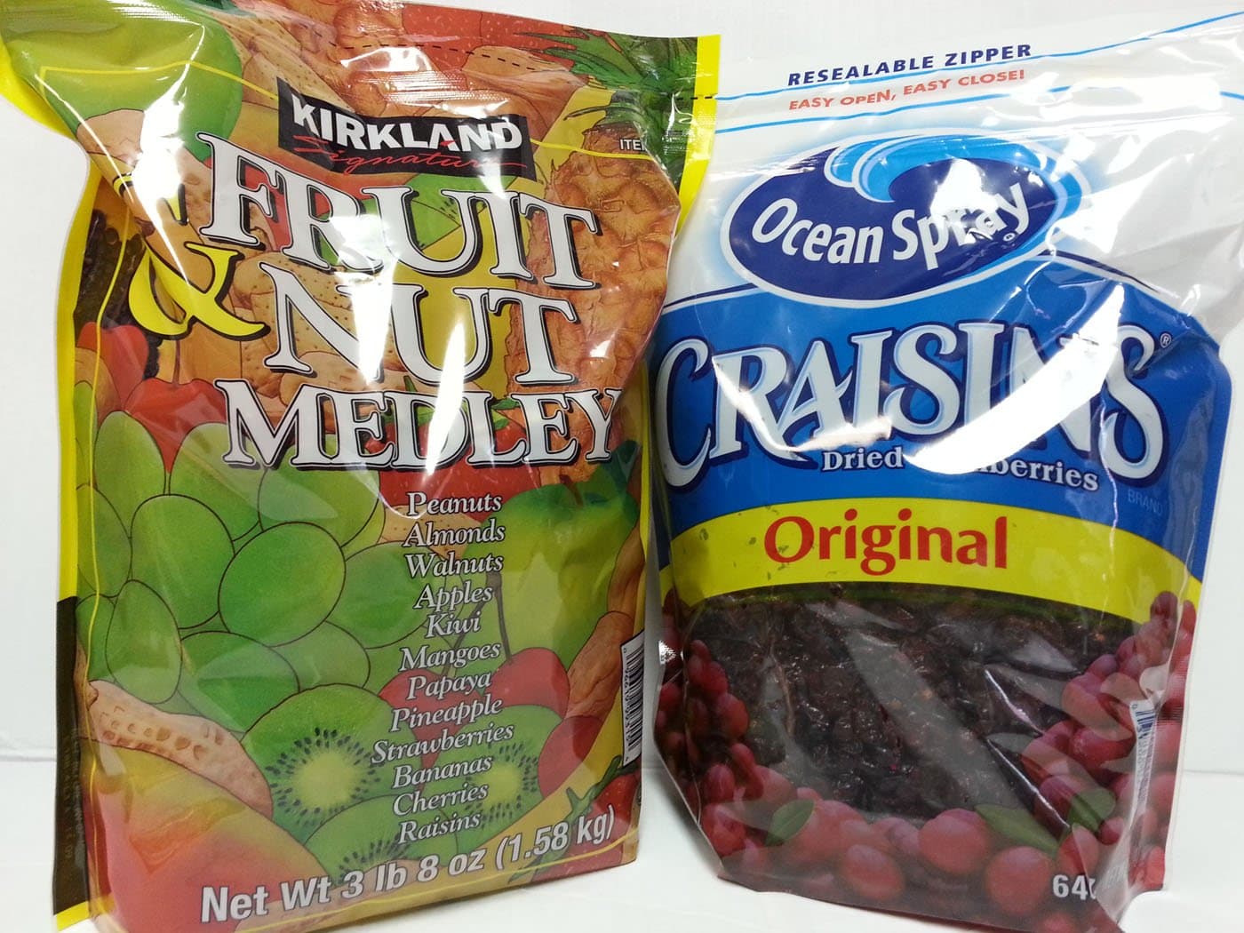Kirkland Signature Fruit & Nut Medley + Ocean Spray Craisins Bundle