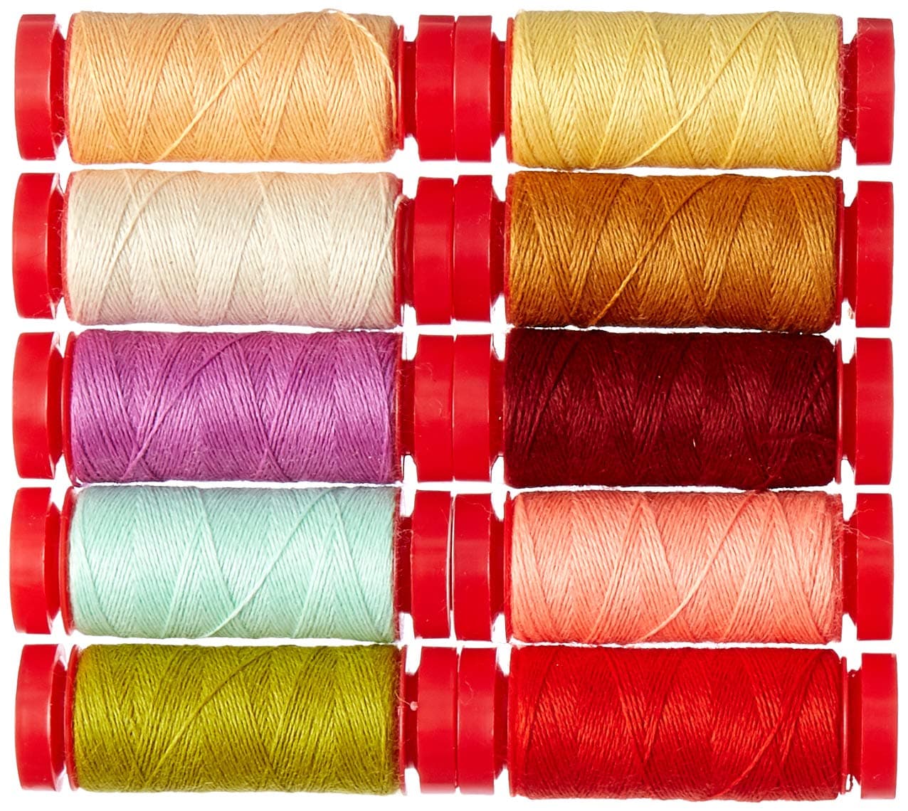 Aurifil Fig Tree and Co Farmhouse Wools Thread Kit 10 Small Spools 12 Weight JF12FW10